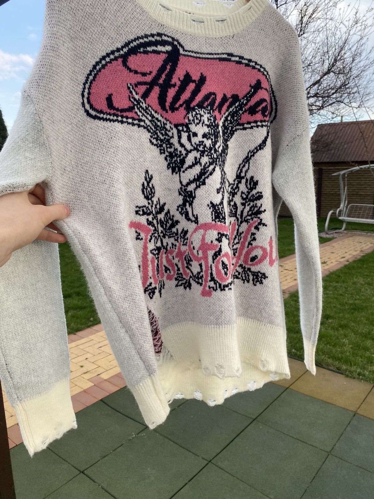 Vintage Y2K Angel Sweater Grunge Distressed Knit Vintage Aesthetic Size L / US 10 / IT 46 - 4 Thumbnail