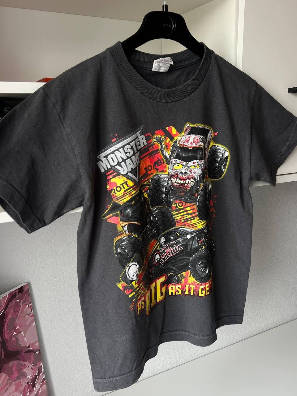 Japanese Brand × Vintage VTG 💥RARE💥 Monster Jam Tee Zombie Metal Mulisha Full Printed Size US S / EU 44-46 / 1 - 3 Thumbnail