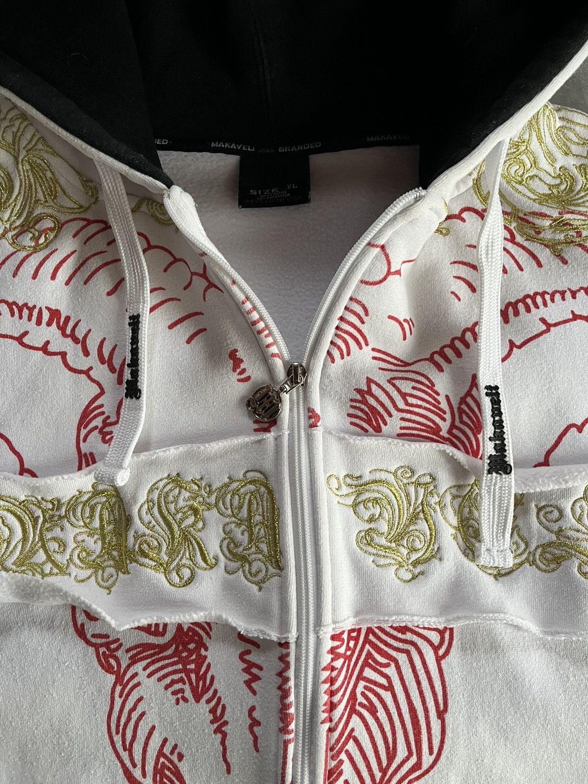 Makaveli Makaveli Big Skull Logo Embroidered Baggy Boxy Zip Hoodie XL Size US XL / EU 56 / 4 - 10 Thumbnail