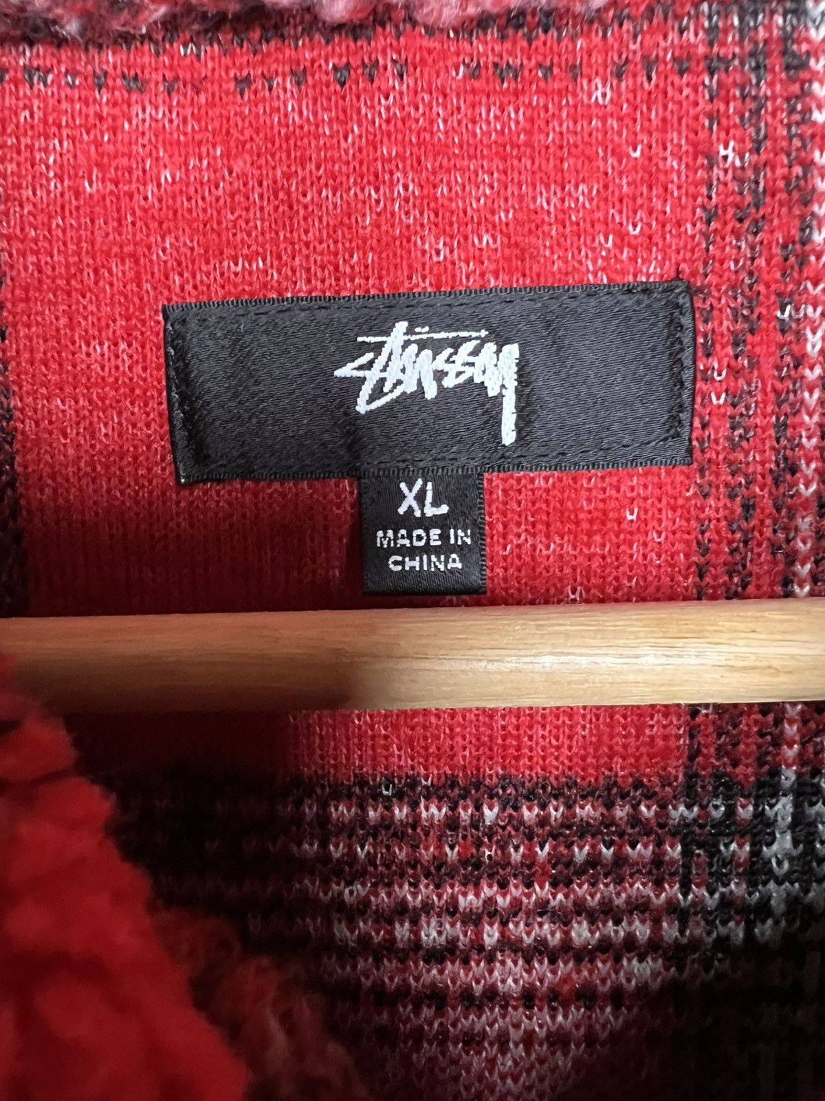 Stussy Stussy Shadow Plaid Sherpa Zip Shirt ‘Red’ Size XL Size US XL / EU 56 / 4 - 2 Thumbnail