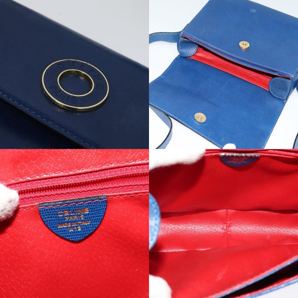 Celine CELINE Shoulder Bag Leather Blue Gold Size ONE SIZE - 11 Thumbnail