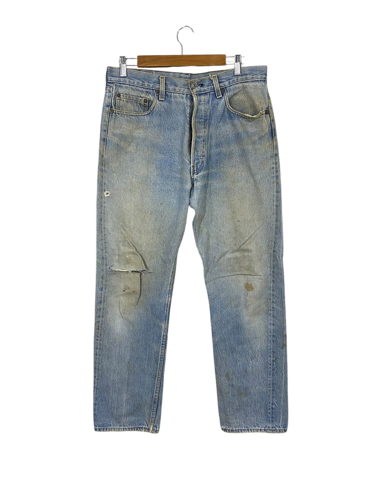 Levi's Vintage levis 80s 501 denim distressed Size US 33 - 1 Thumbnail
