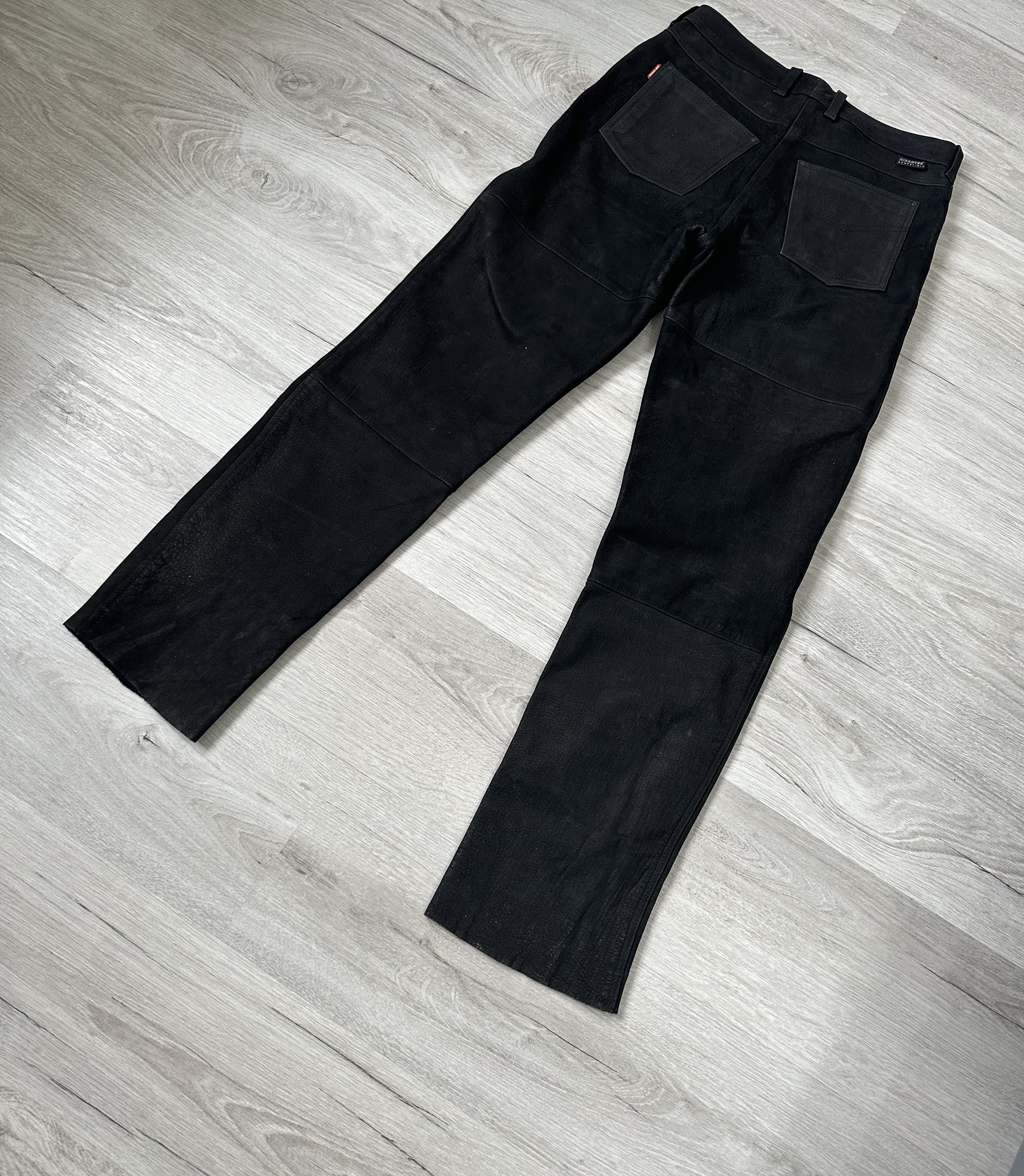 Japanese Brand × Leather × Vintage Vintage Leather SAFE Pants Black Moto Bike Size US 36 / EU 52 - 14 Thumbnail