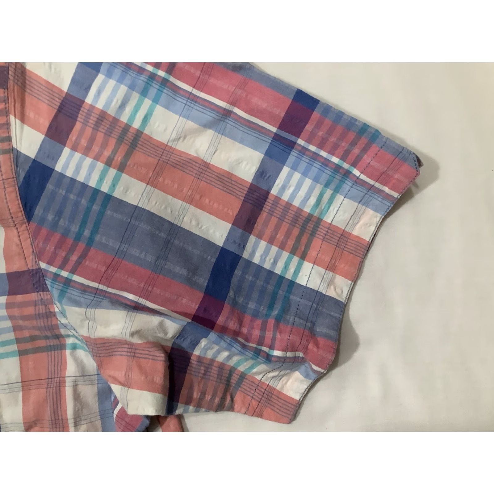Tommy Bahama Tommy Bahama Nova Wave Shirt Large Pink Blue Short Sleeve Button Up Size US L / EU 52-54 / 3 - 4 Thumbnail