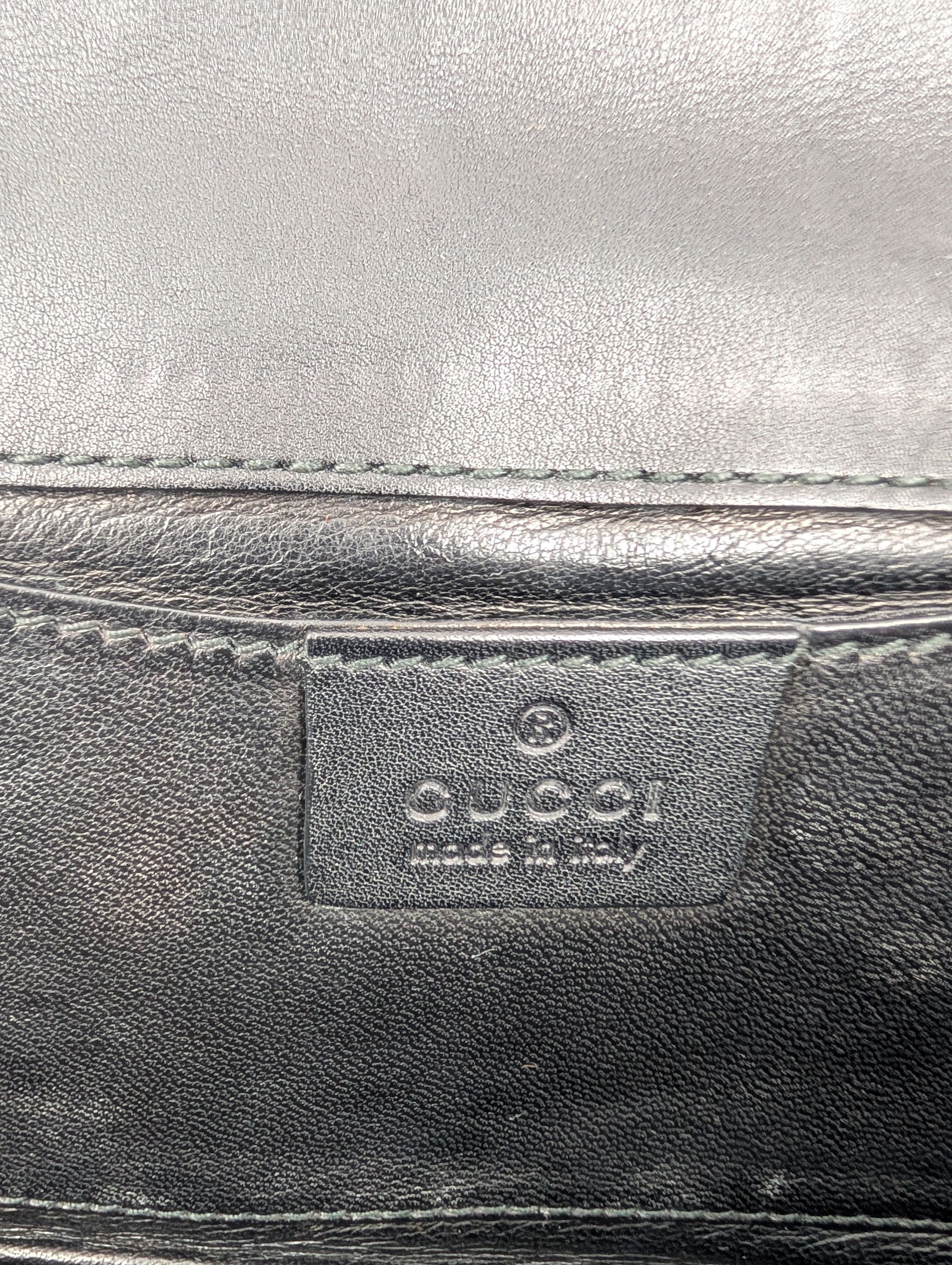 Gucci Gucci Black Suede Clutch With Gold Logo Size ONE SIZE - 5 Thumbnail