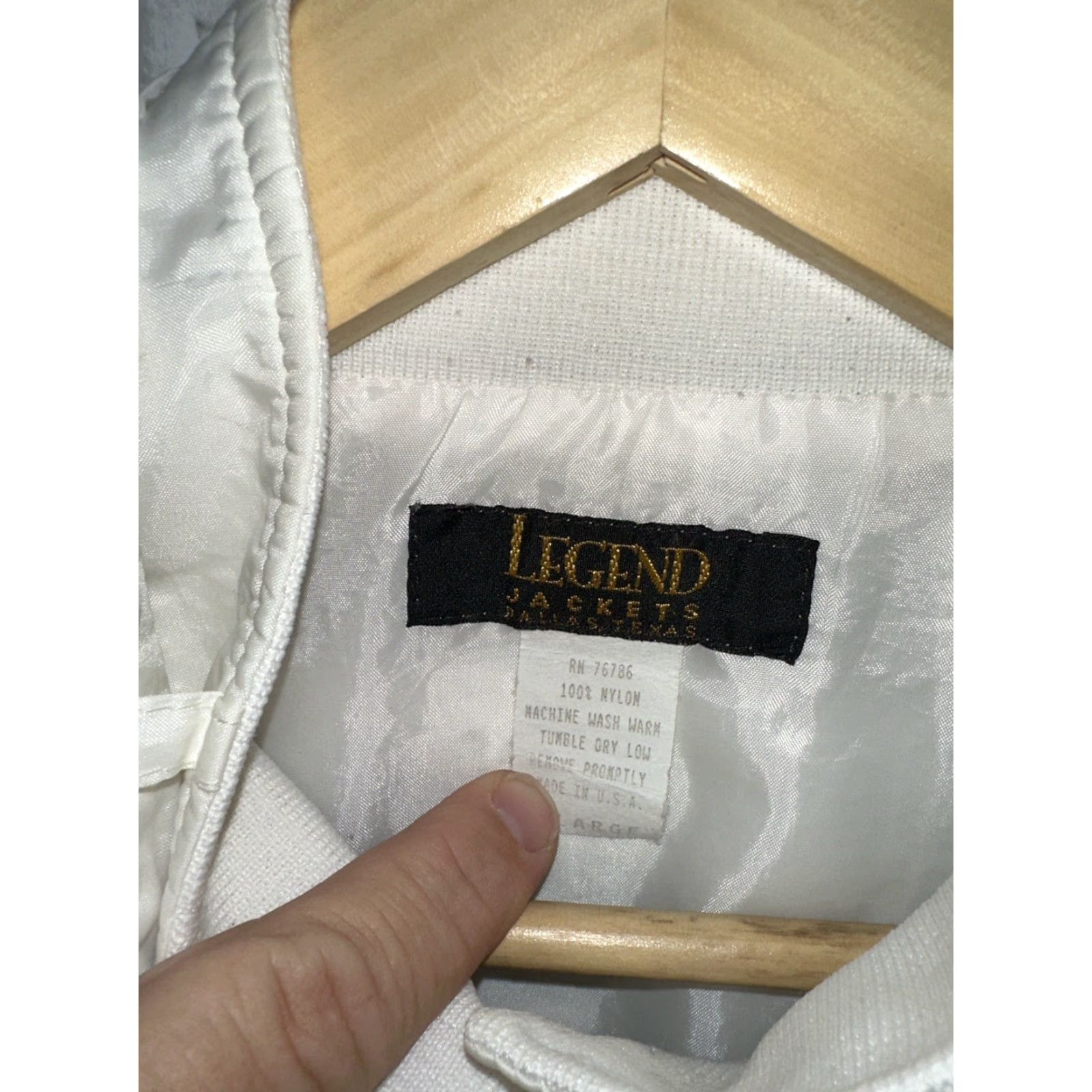 Vintage VINTAGE Legend Centex Jacket Windbreaker Mens XL White USA Bomber Style Windbreaker Jacket Size US XL / EU 56 / 4 - 2 Thumbnail