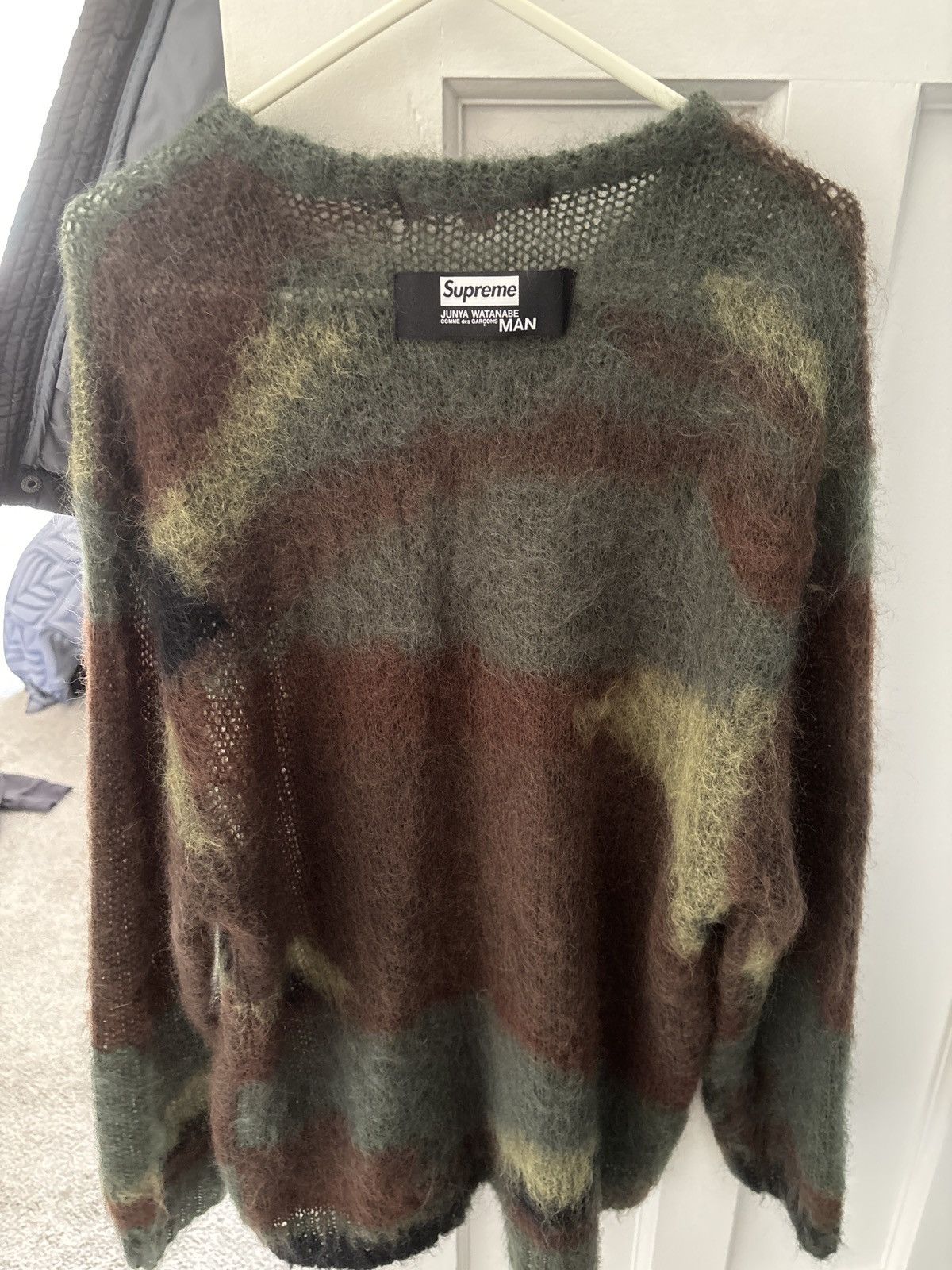 image of Supreme X Junya Watanabe Brushed Camo Jumper in Green, Men's (Size Small)