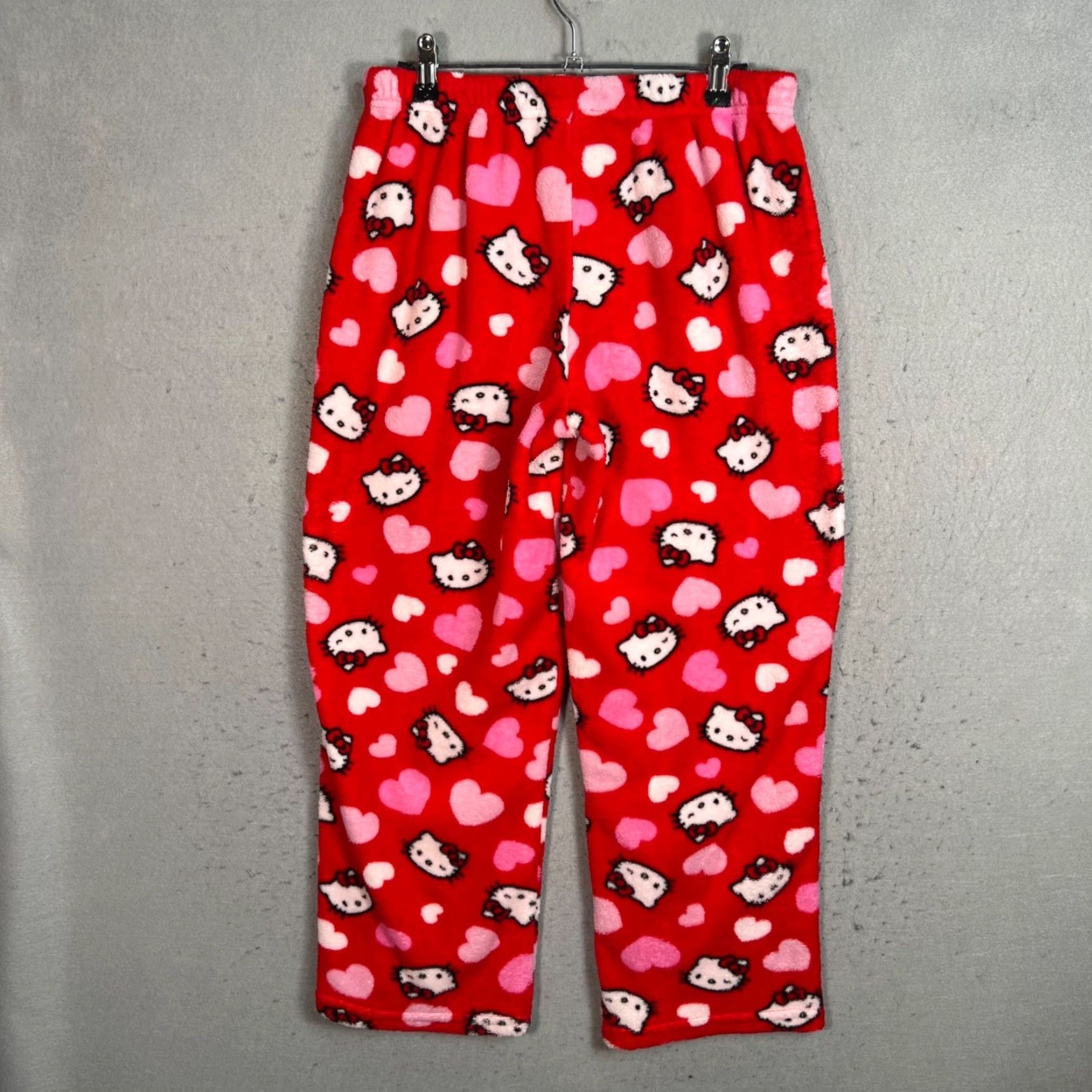 Vintage VINTAGE Hello Kitty By Sanrio Red Fleece Sweatpants Sleepwear Pants Womens Size Small Size 28" / US 6 / IT 42 - 2 Thumbnail