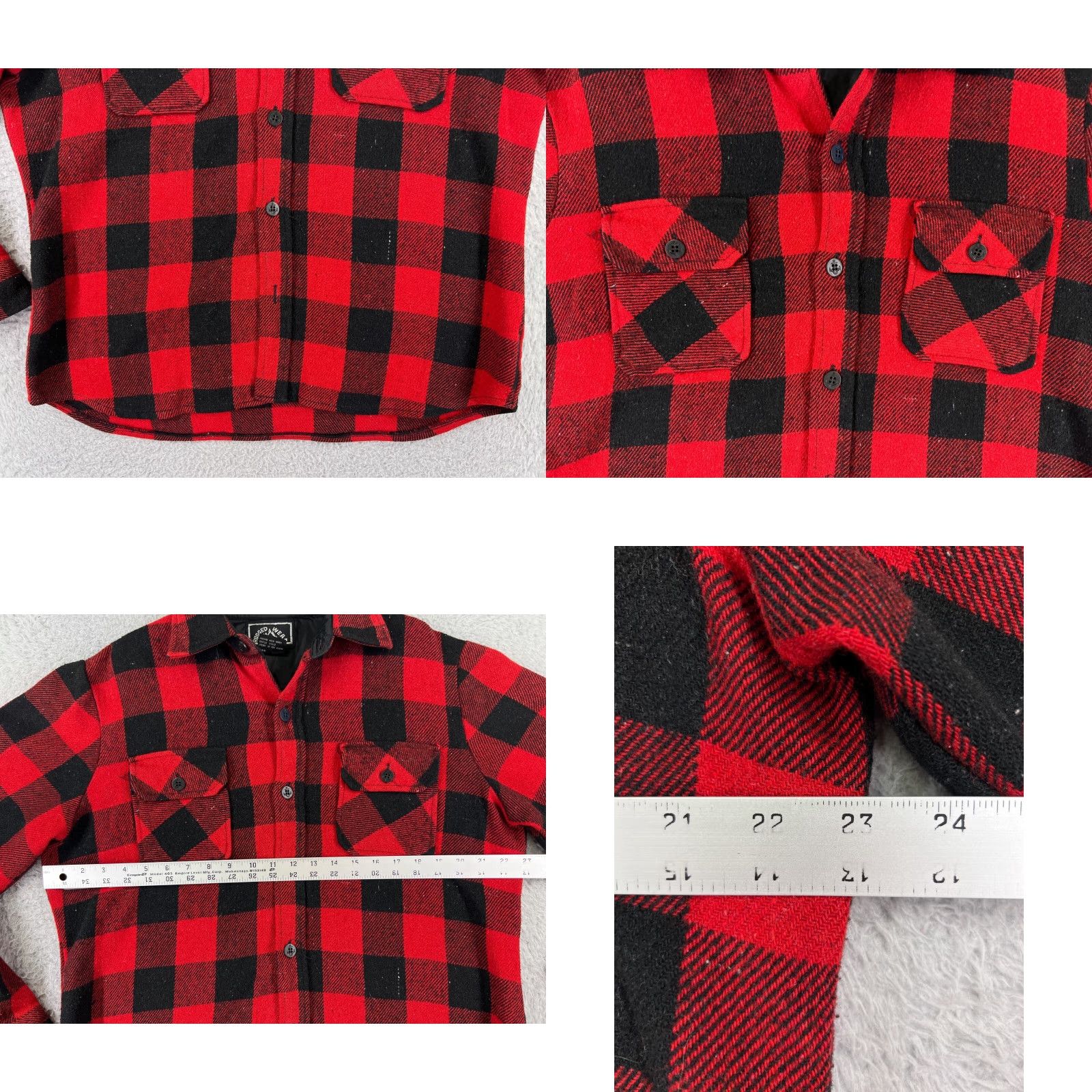 Vintage Ruggedwear Shirt Men Large Red Plaid Flannel Wool Blend Button-Up Pockets Vintage Size US L / EU 52-54 / 3 - 8 Thumbnail