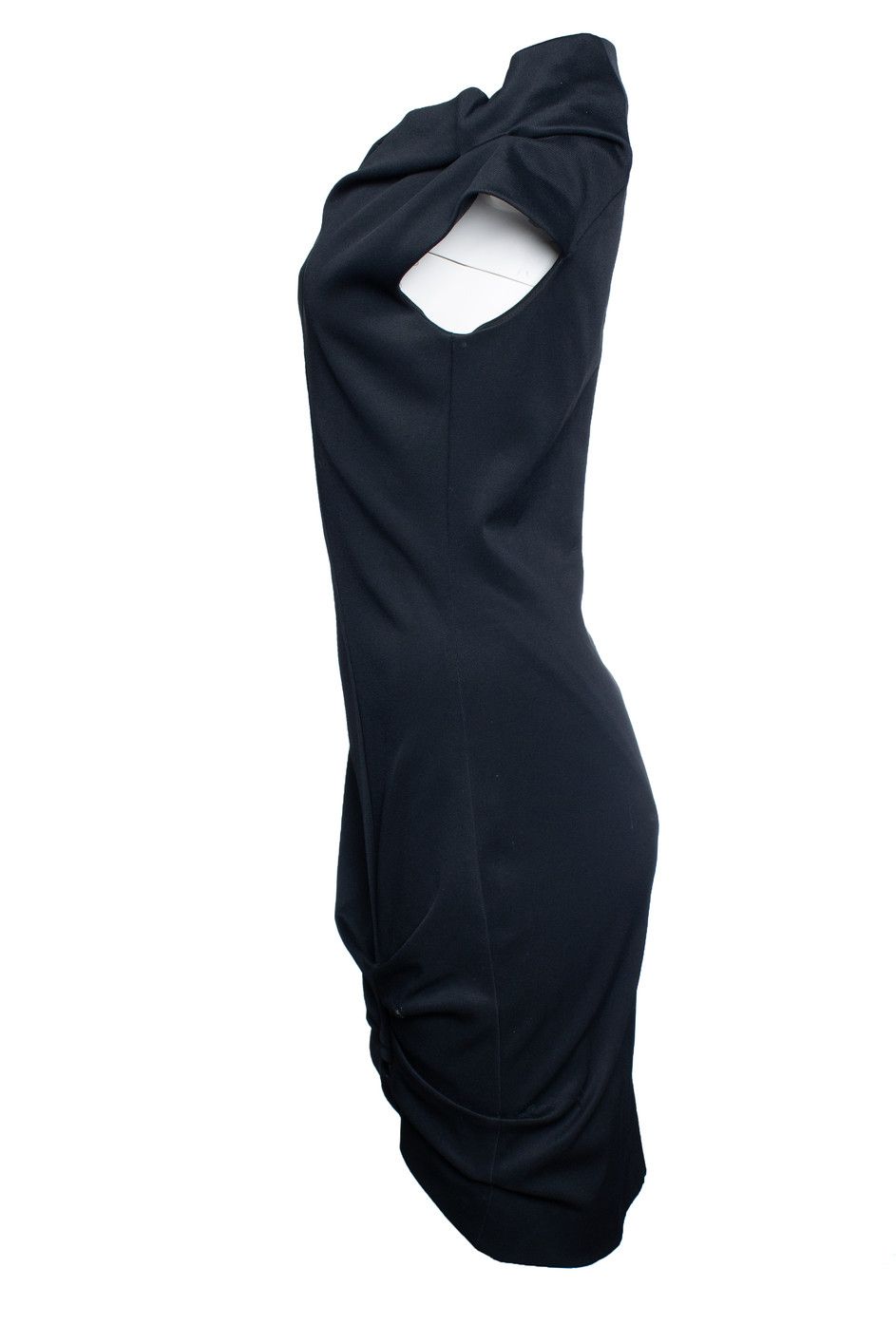 Helmut Lang Helmut lang, black asymmetric off shoulder dress Size M / US 6-8 / IT 42-44 - 2 Thumbnail