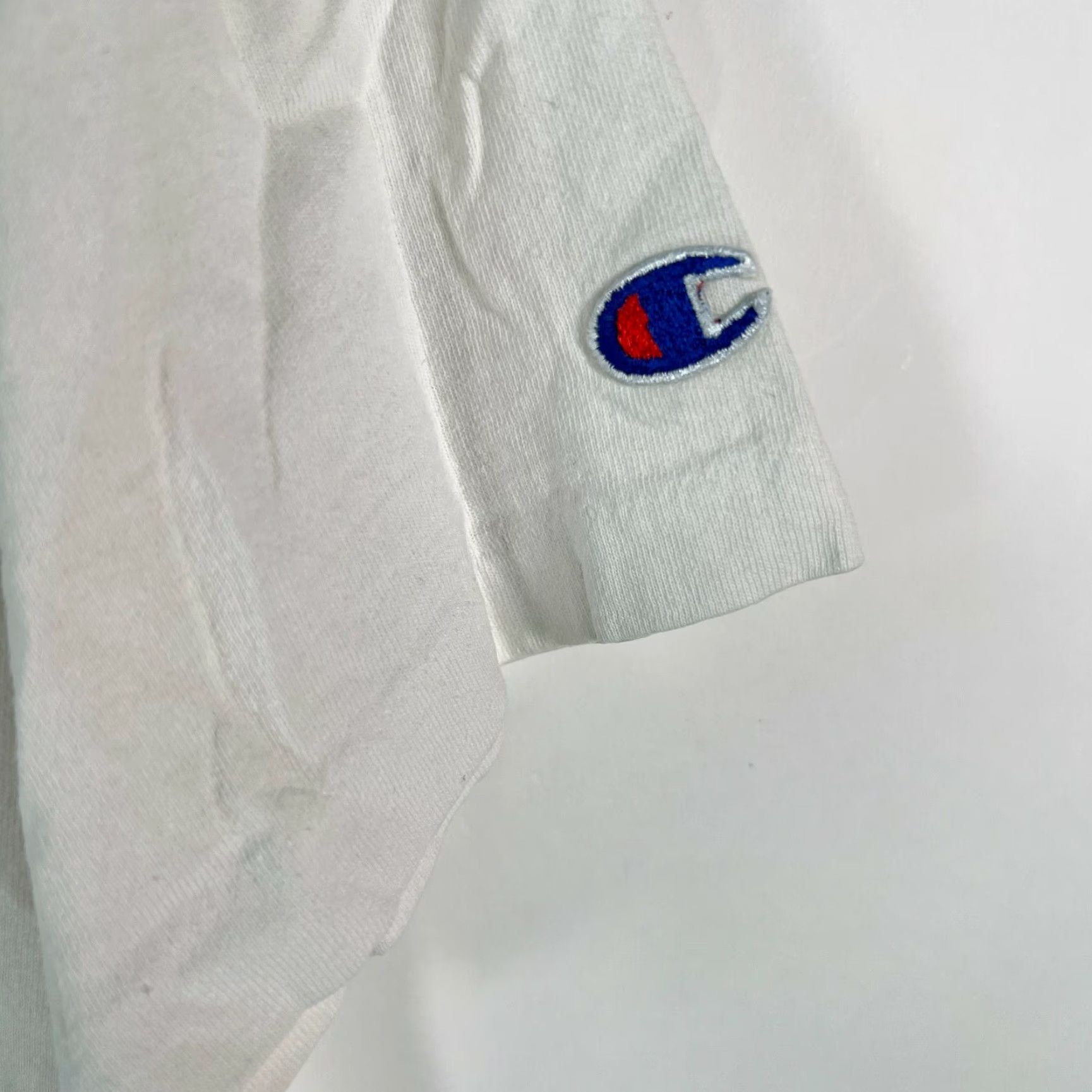 Champion VINTAGE Champion Shirt Mens White T-Shirt M Graphic 100% Cotton Crew Neck Short Sleeve USA Size US M / EU 48-50 / 2 - 4 Thumbnail