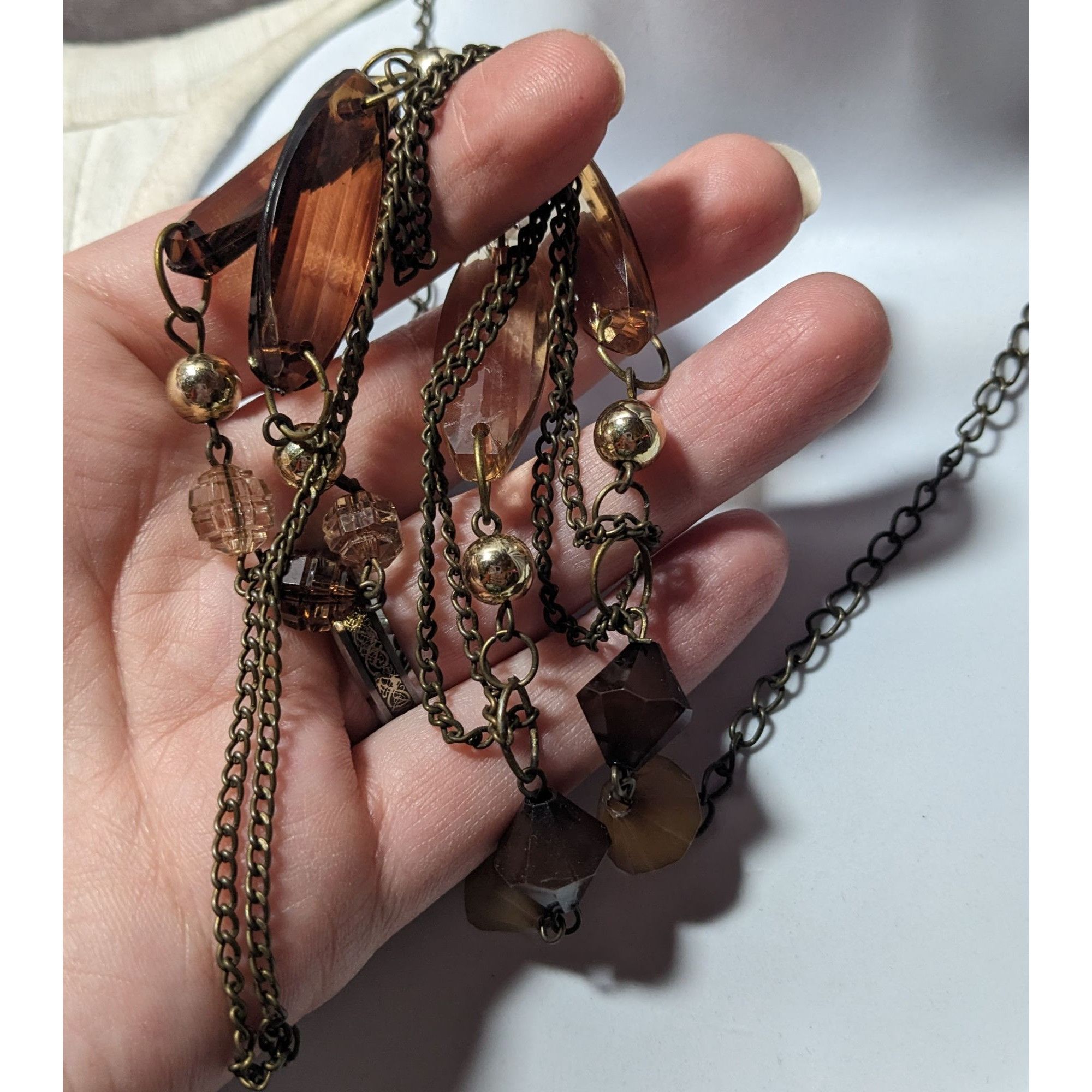 Other Retro Earth Tone Multilayer Gemmed Chain Necklace Size ONE SIZE - 9 Thumbnail