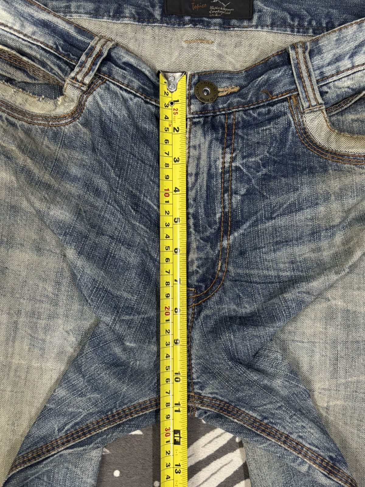 Beauty Beast Japanese Brand Double Waist Cracked Mud Wash Baggy Jeans Size US 34 / EU 50 - 15 Thumbnail