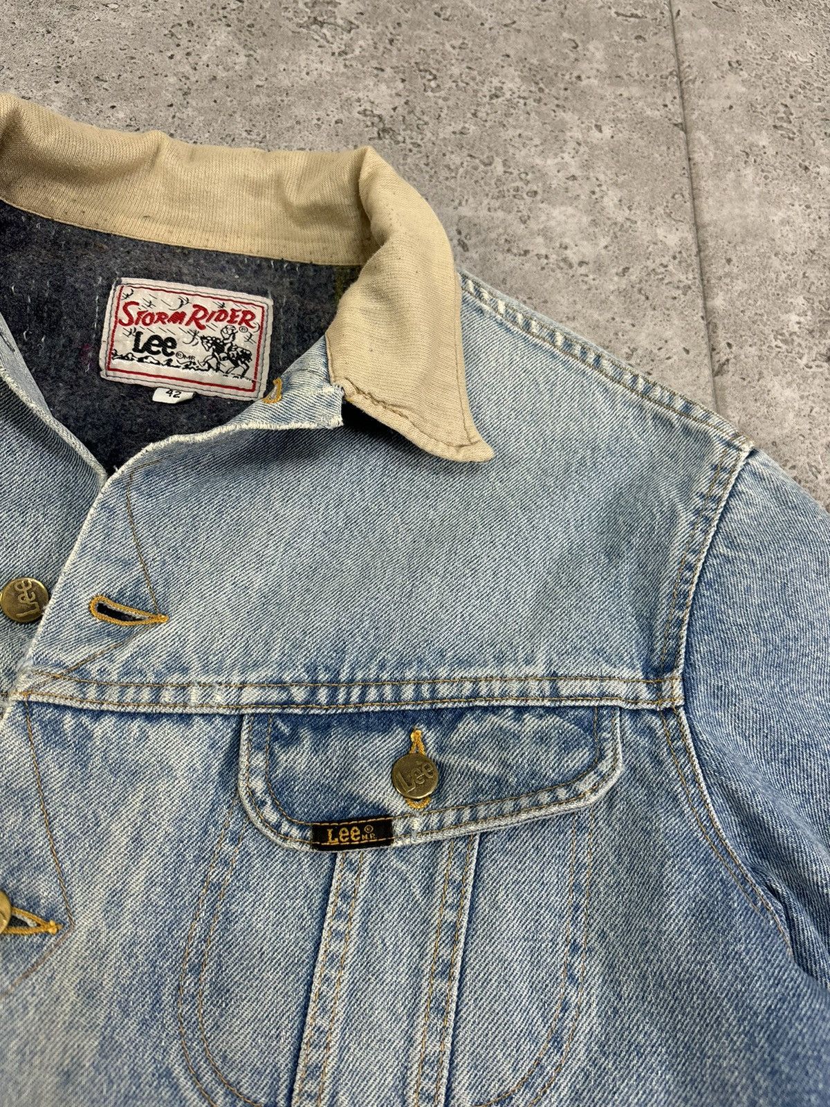 Lee × Vintage 1960s Vintage Lee Storm Riders Blanket Lined Denim Jacket Size US L / EU 52-54 / 3 - 4 Thumbnail