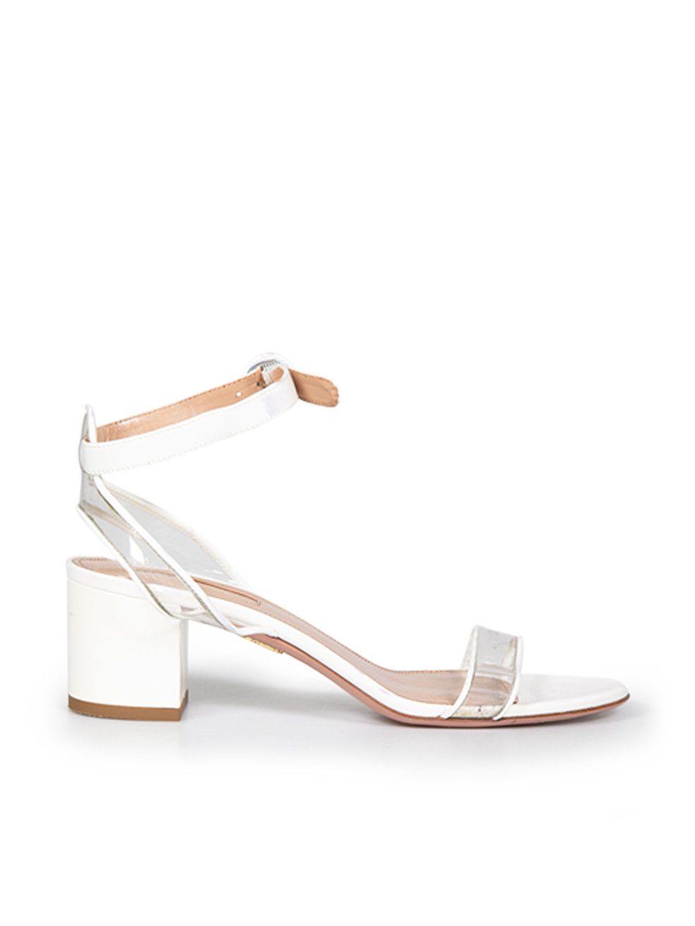 Aquazzura White Patent Open Toe Sandals Size US 7 / IT 37 - 1 Thumbnail