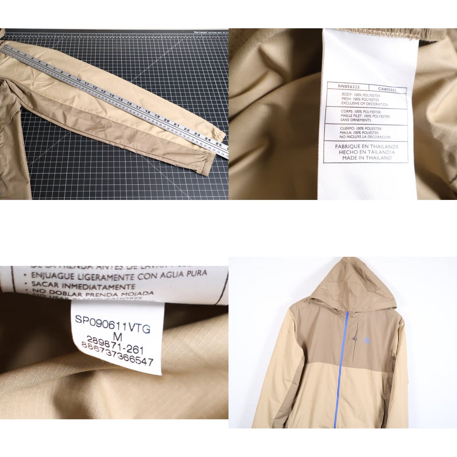 Nike ACG Nike ACG Windbreaker Jacket Men M Beige Hooded Full Zip High Neck Size US M / EU 48-50 / 2 - 8 Thumbnail