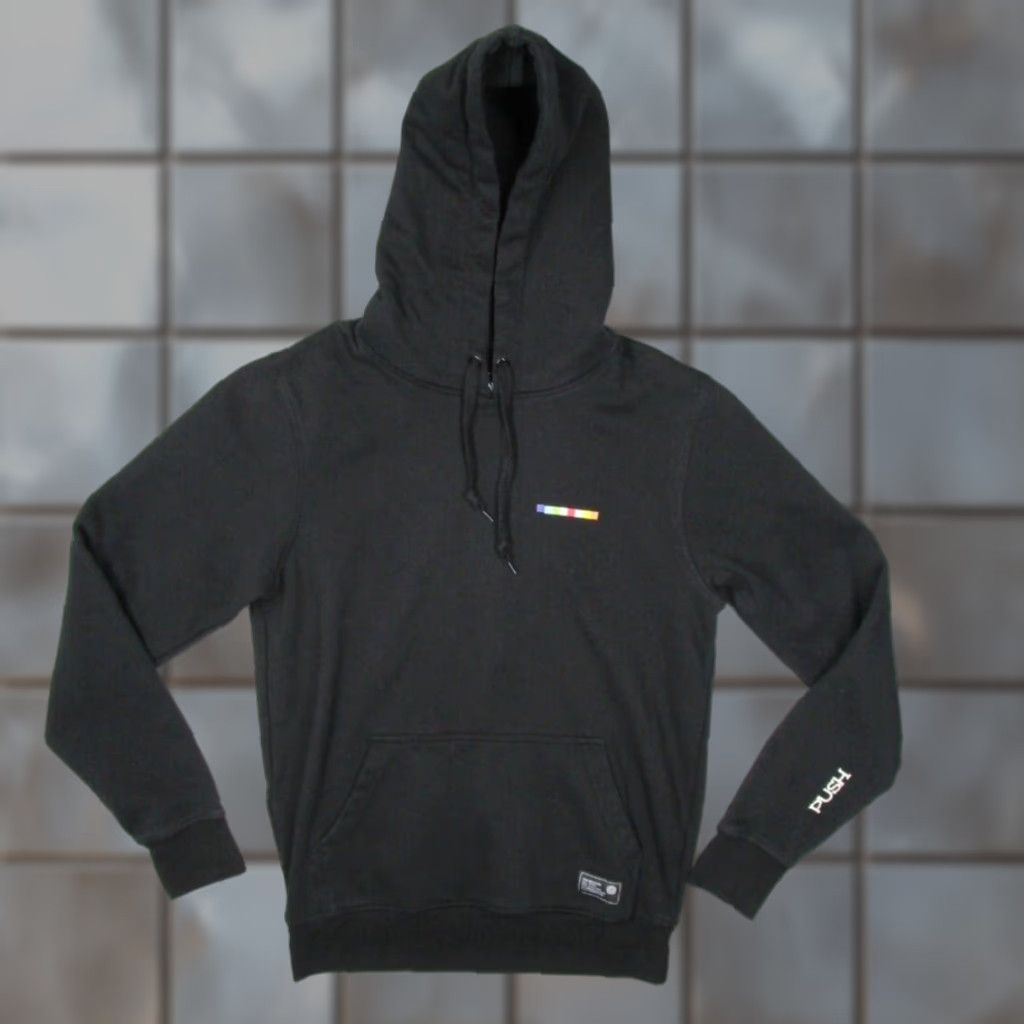 Vintage The Berrics Hoodie Mens Small Black Pullover Drawstring Kangaroo Pocket PUSH Logo Sweatshirt Skateboarding Size US L / EU 52-54 / 3 - 1 Thumbnail