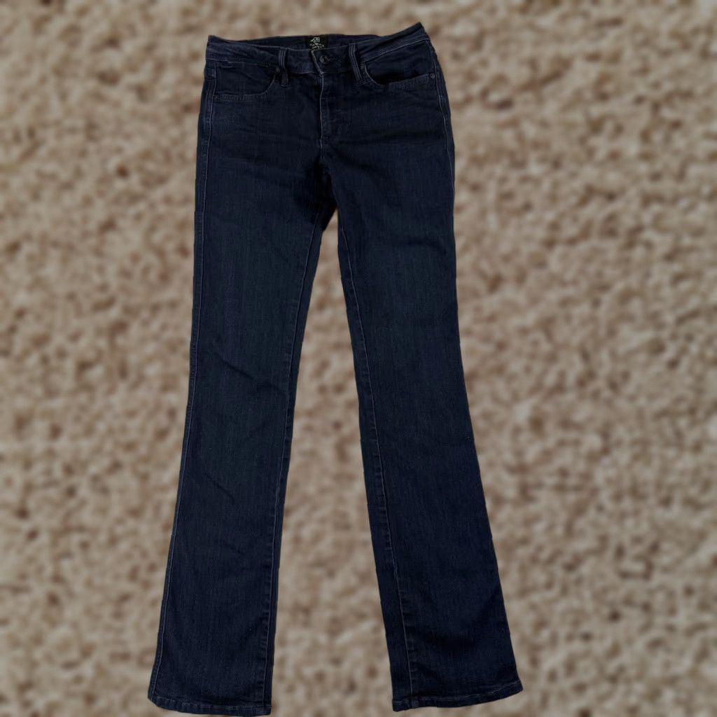 Vintage JUST BLACK Jeans Womens 28 Blue Denim Skinny Low Boot Rayon Blend 26x31 Size 28" / US 6 / IT 42 - 1 Thumbnail