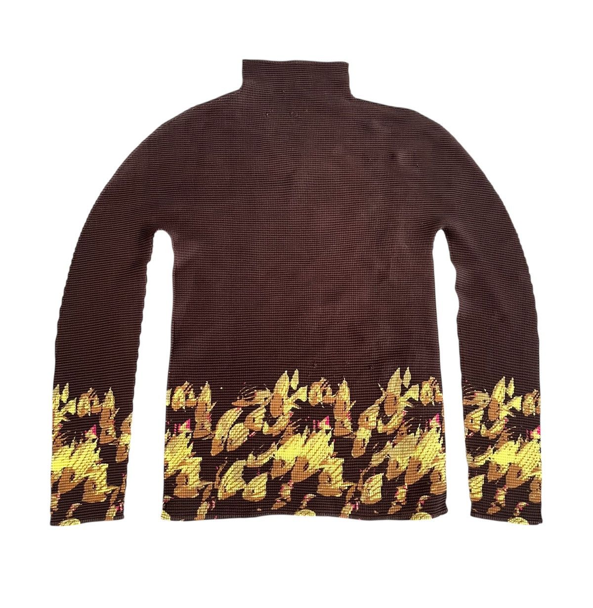 Issey Miyake TAX FREE 🇺🇸 issey miyake me pleated golden floral longsleeve Size S / US 4 / IT 40 - 6 Thumbnail