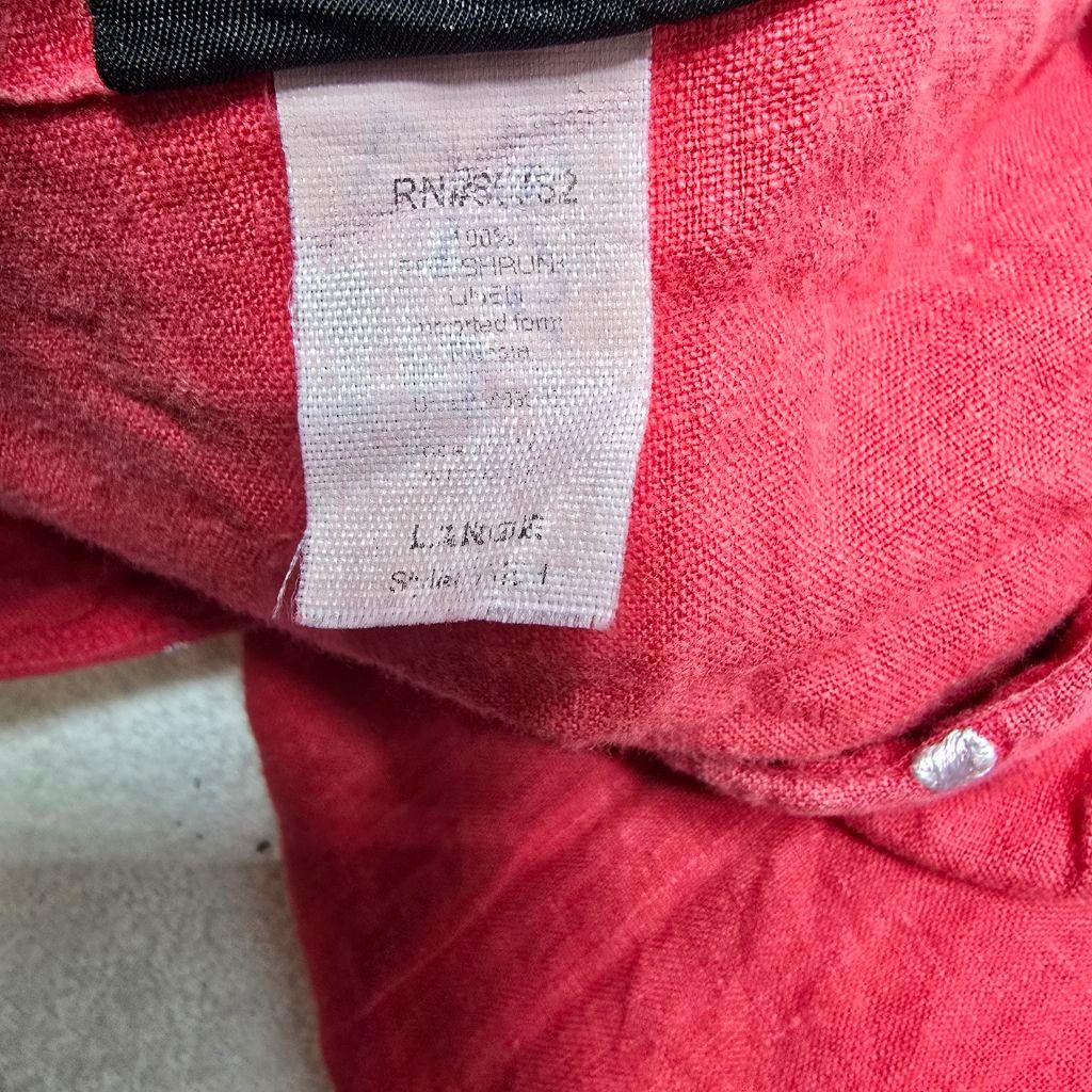 The Unbranded Brand Women's Liz & Jane Red Linen Button Down Shirt L Size L / US 10 / IT 46 - 8 Thumbnail