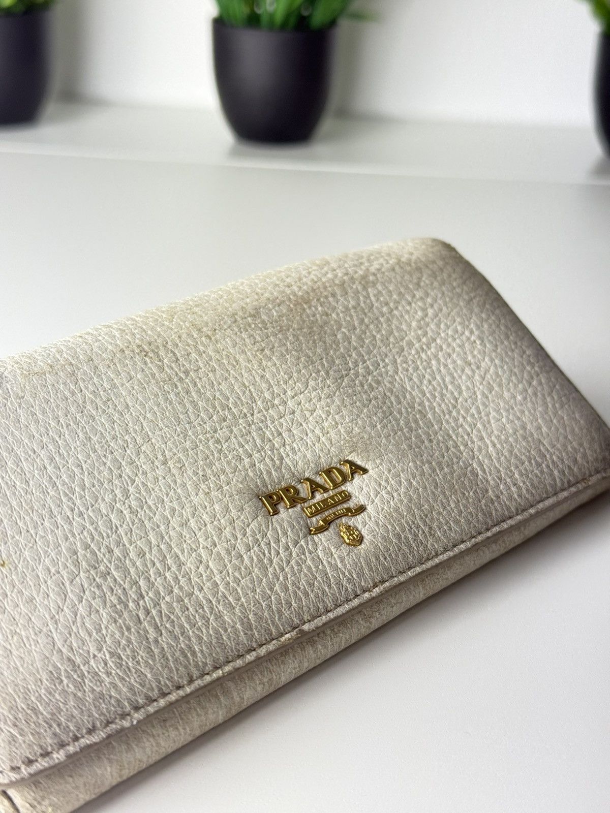 Prada Prada Leather Wallet Grey Size ONE SIZE - 3 Thumbnail
