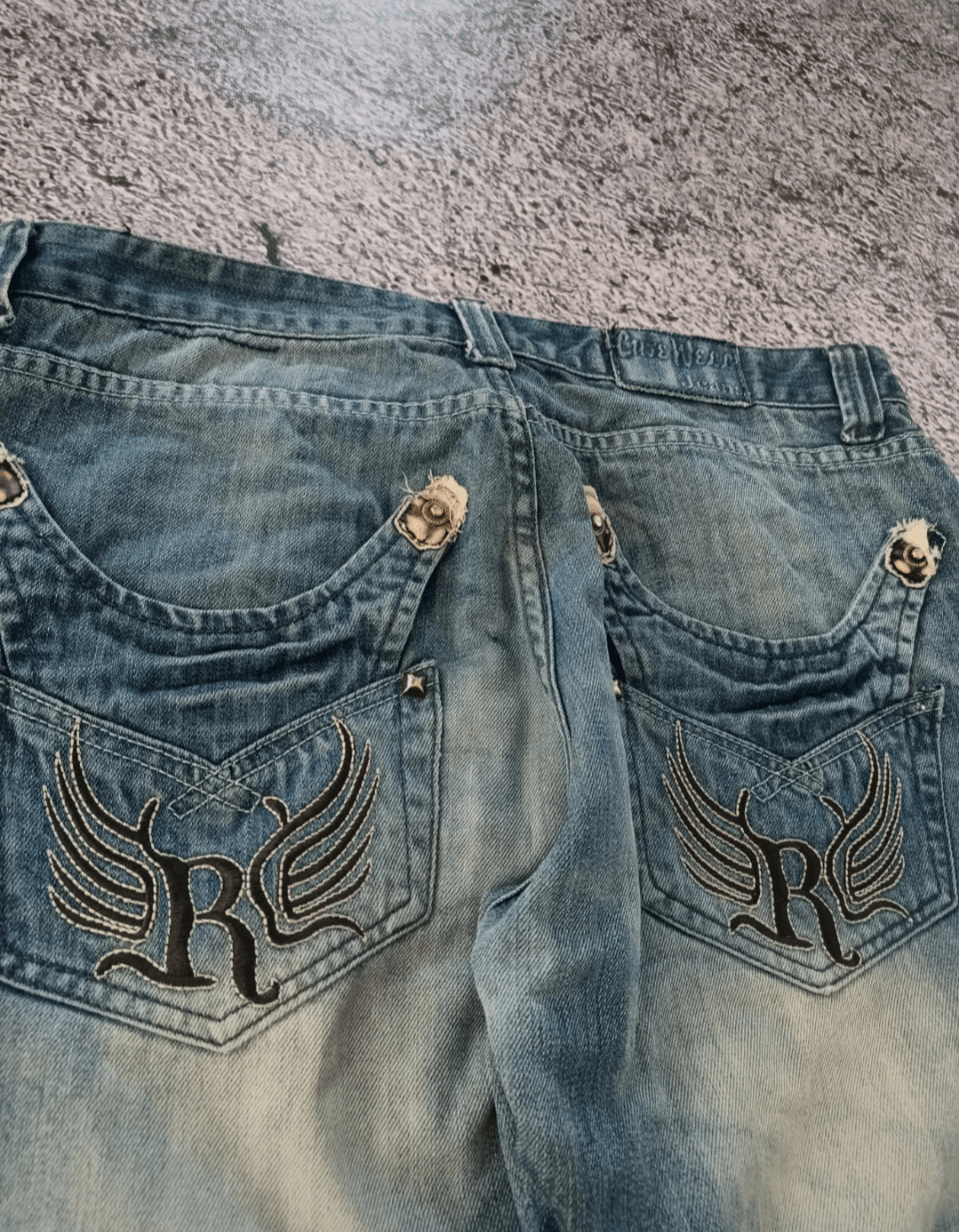 Affliction × Vintage Crazy Y2K Affliction Cross Denim Shorts Size US 34 / EU 50 - 3 Thumbnail
