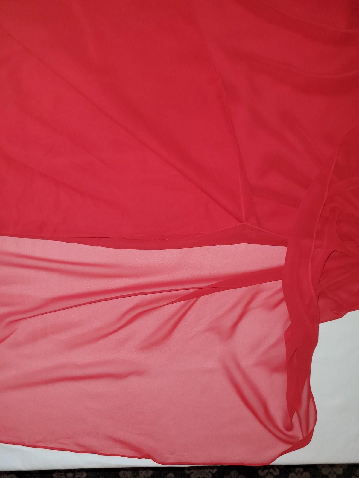 Designer NWT Victor Costa size 6 red dress skirt w/ thigh high slit Size 28" / US 6 / IT 42 - 6 Thumbnail