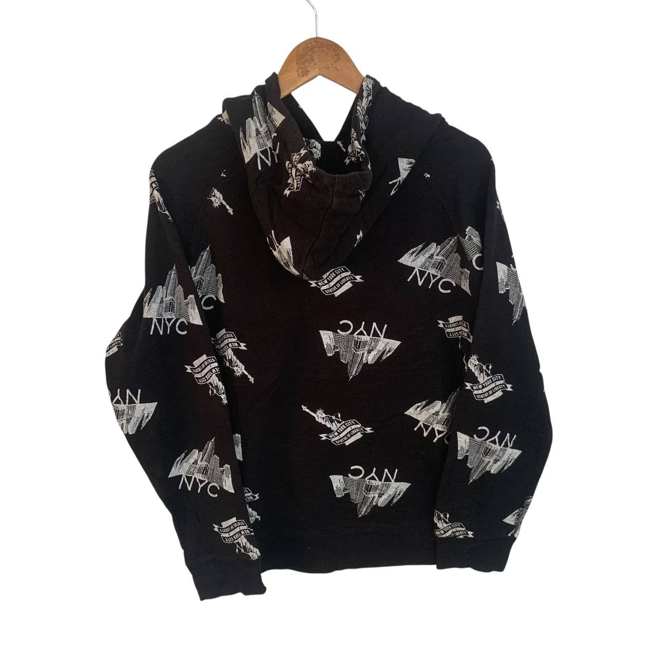 Vintage Vintage NYC hoodie Sweatshirt Full print black Size US M / EU 48-50 / 2 - 2 Thumbnail