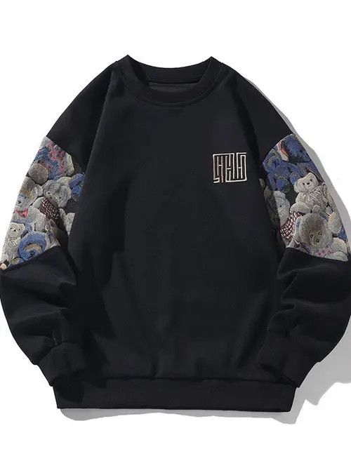 Other Teddy Bear Patchwork Black Sweatshirt Size US M / EU 48-50 / 2 - 6 Thumbnail