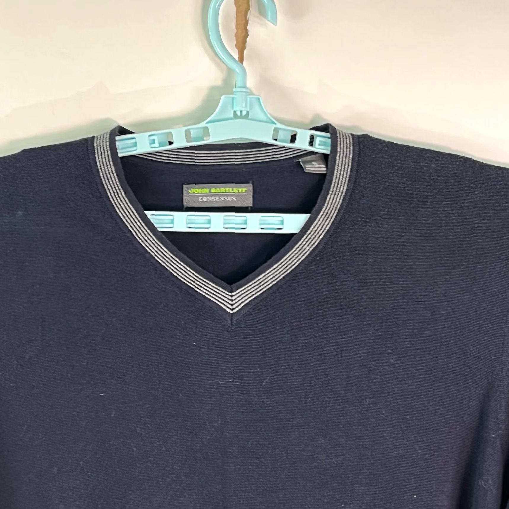 Vintage John Bartlett Consensus Mens V-Neck Long Sleeves Blue Pullover Sweater XL Size US XL / EU 56 / 4 - 3 Thumbnail