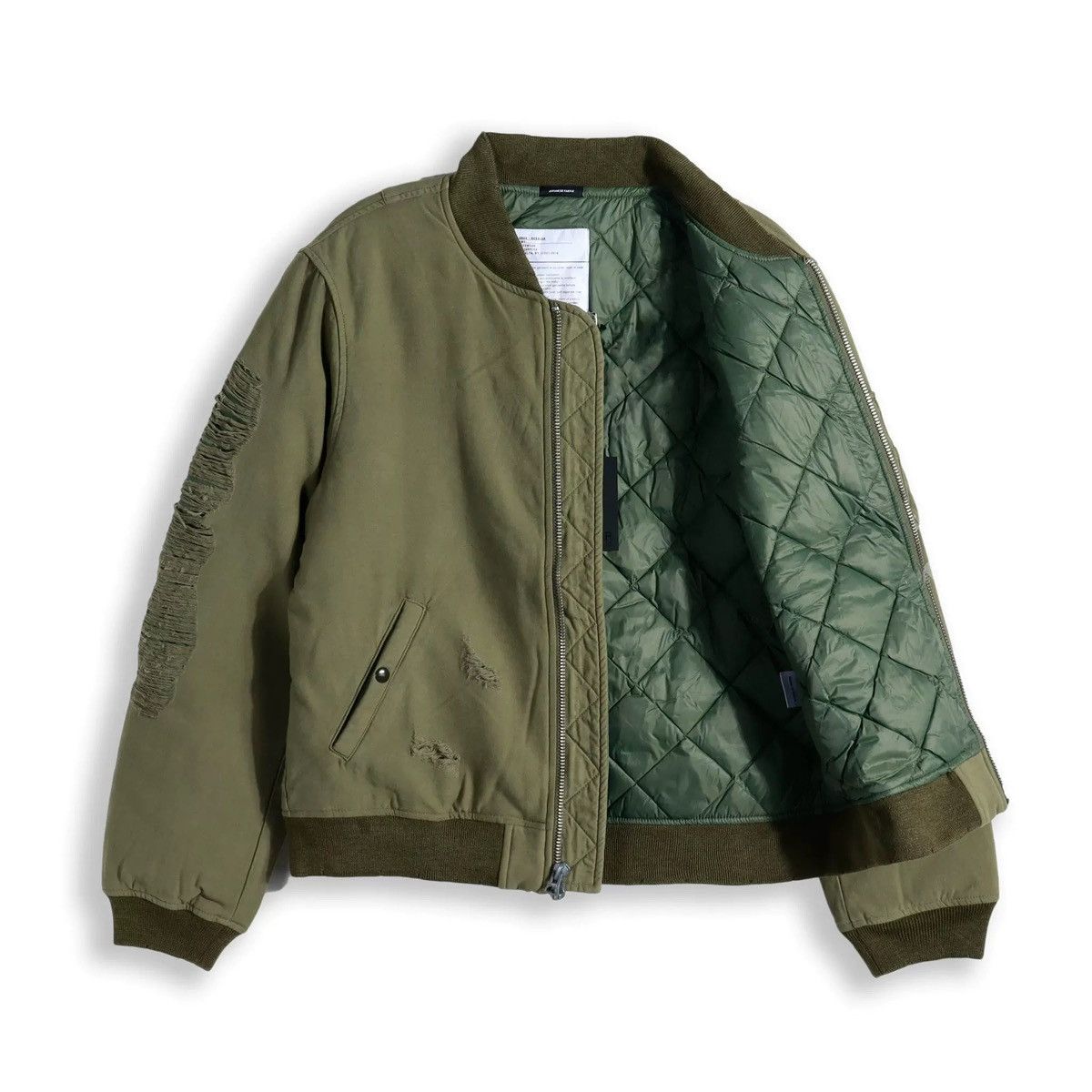 R13 R13 Distressed Down Padded Bomber Jacket Size US L / EU 52-54 / 3 - 6 Thumbnail