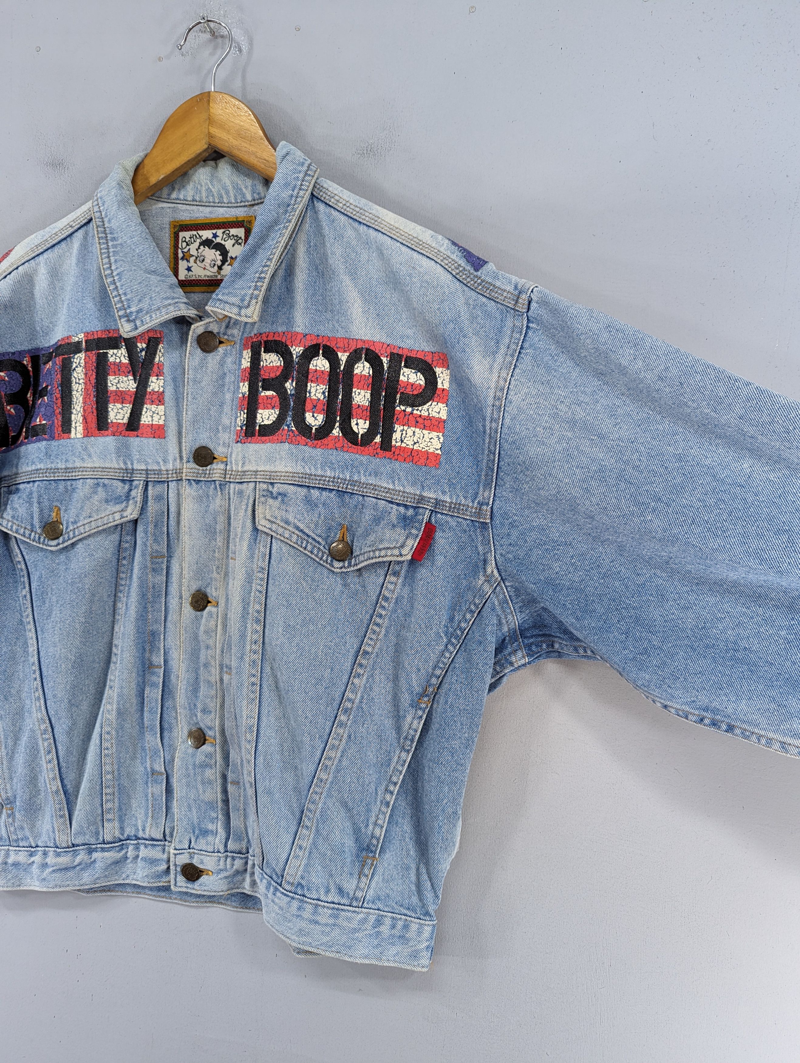 Disney Vintage 90s Betty Boop Boxy Denim Jacket Size US L / EU 52-54 / 3 - 9 Thumbnail