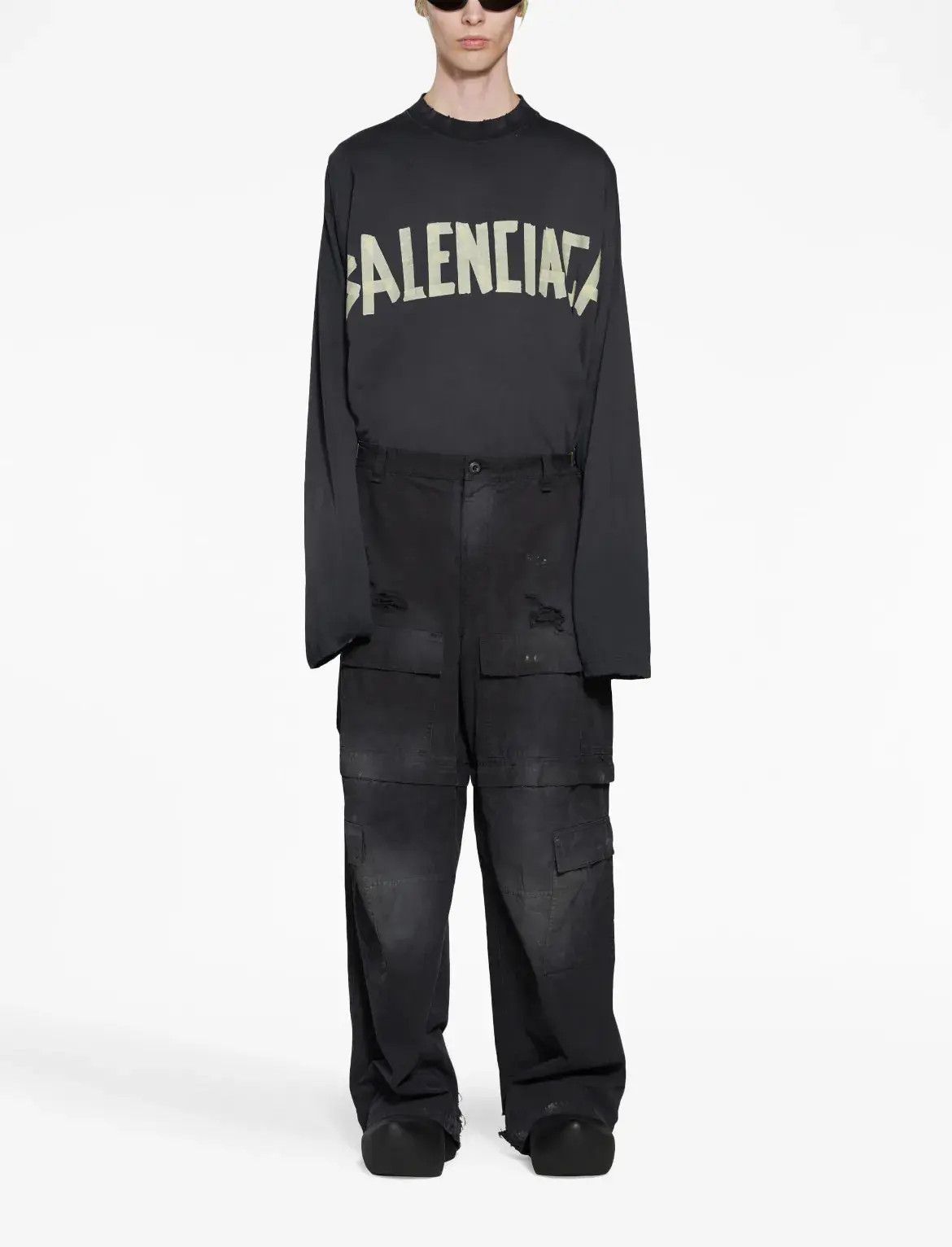 Balenciaga o1w1db10426 Large Cargo Pants in Black Size US 28 / EU 44 - 4 Thumbnail