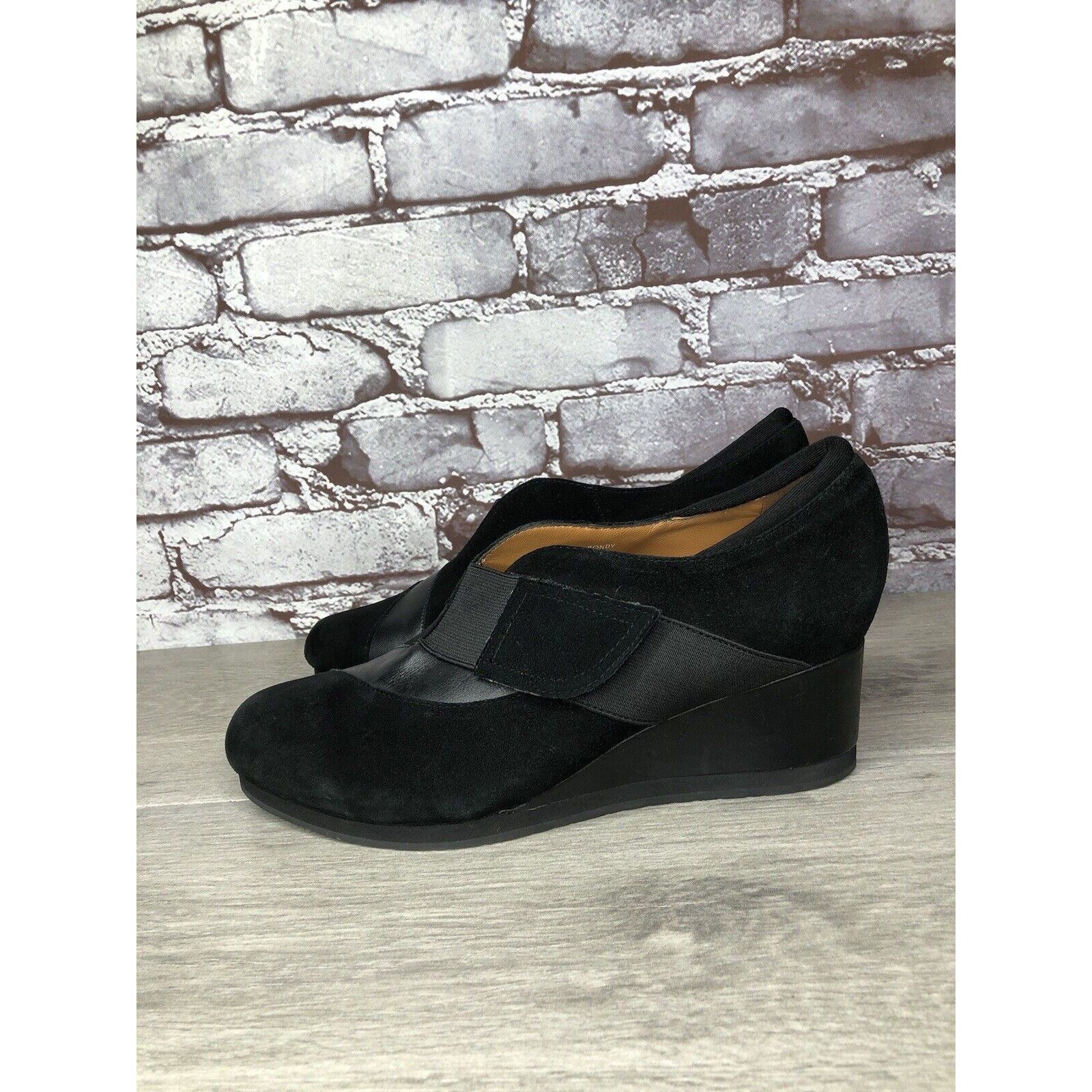 Other Earthies Bondy Black Suede Leather Strap Wedge Booties Women Size US 9 / IT 39 - 12 Thumbnail