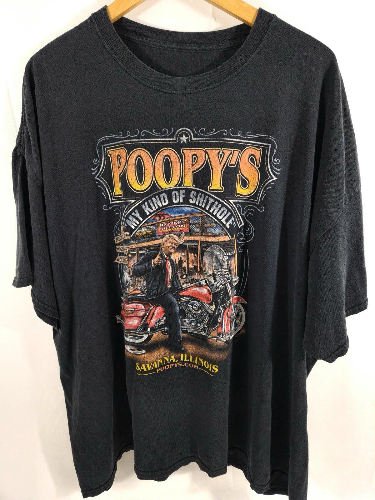 Designer Vintage Poopy's Motorcycle Shop T-Shirt - My Kind of .... Size US XXL / EU 58 / 5 - 1 Thumbnail