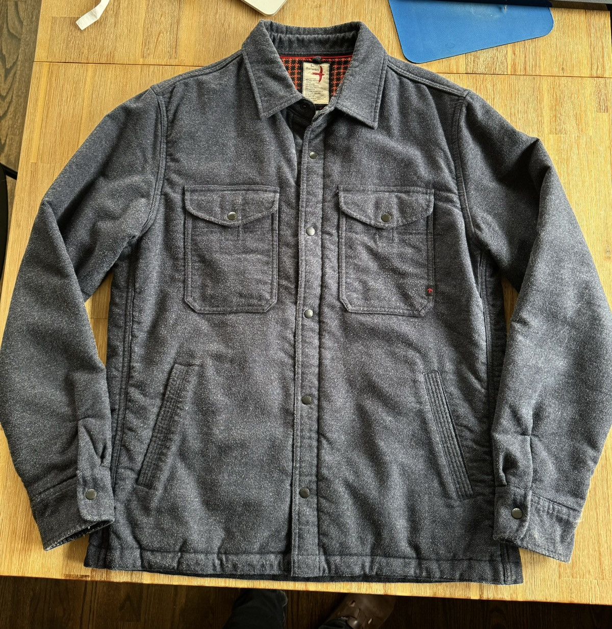 image of Relwen Moleskin Quilted Cpo in Blue, Men's (Size Large)