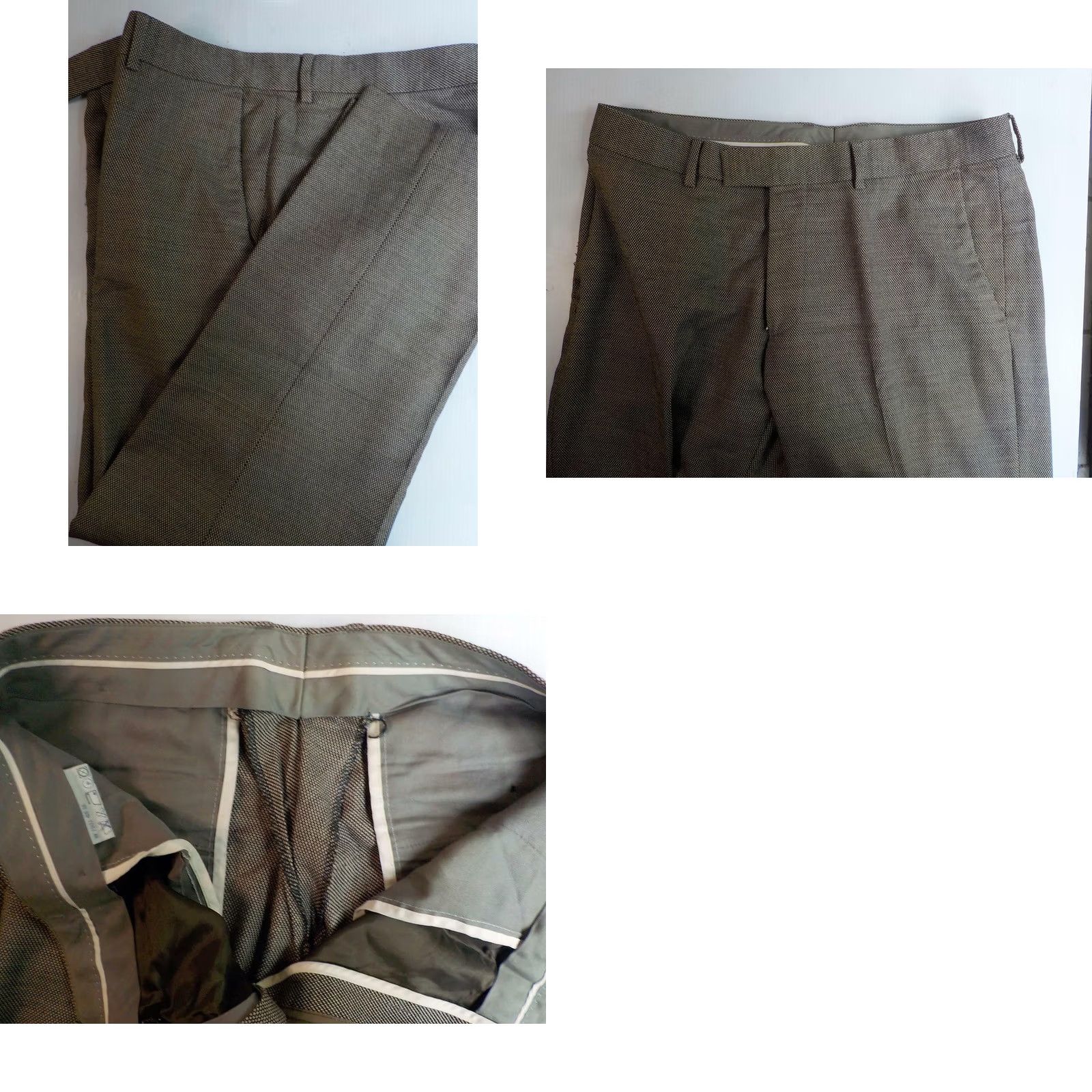 Hugo Boss VINTAGE BOSS HUGO BOSS 2 Button Men's Suit Black/Beige Rayon/Wool 44L 36x30 Pants 2 Piece Mens Size 44R - 8 Thumbnail