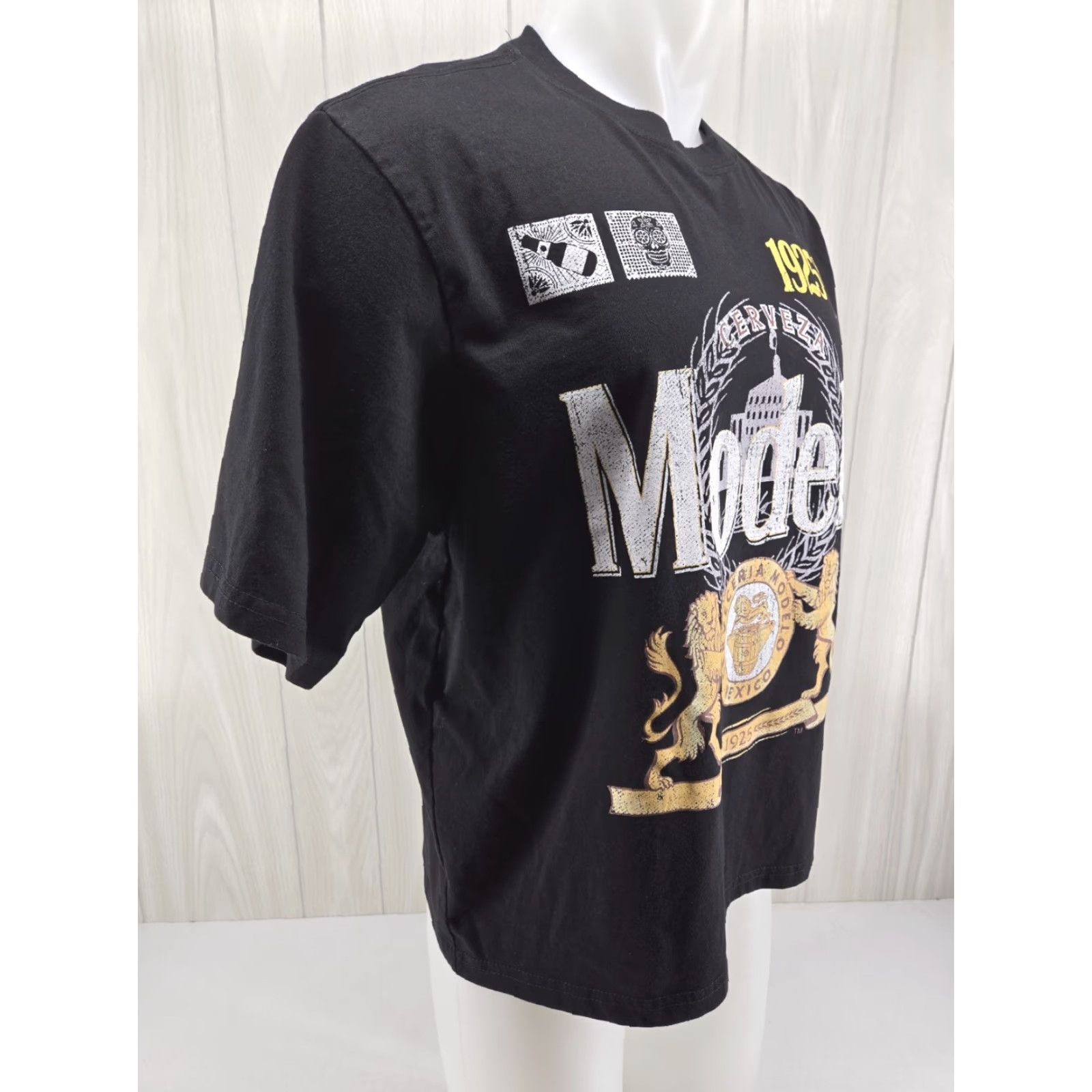 Vintage Modelo Short DBL Sided Graphic T Shirt Mens Size Large Black Size US L / EU 52-54 / 3 - 7 Thumbnail