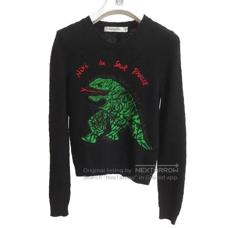 Dior Dior Black Cashmere Sweater with Embroidery . Size S / US 4 / IT 40 - 2 Thumbnail