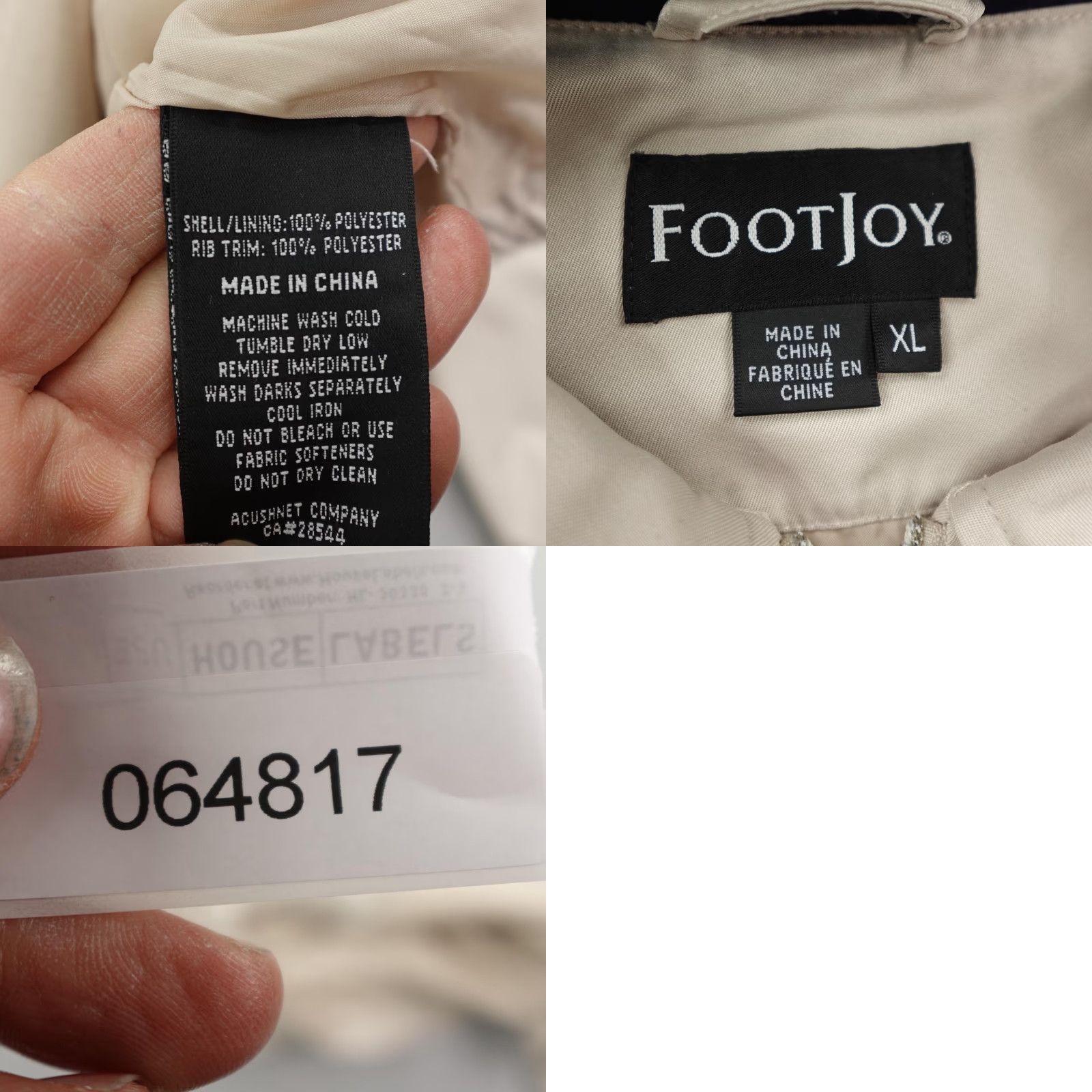 Footjoy VINTAGE FootJoy Jacket Mens XL Beige Golf Windbreaker Full Zip Bomber Coat Size US XL / EU 56 / 4 - 8 Thumbnail