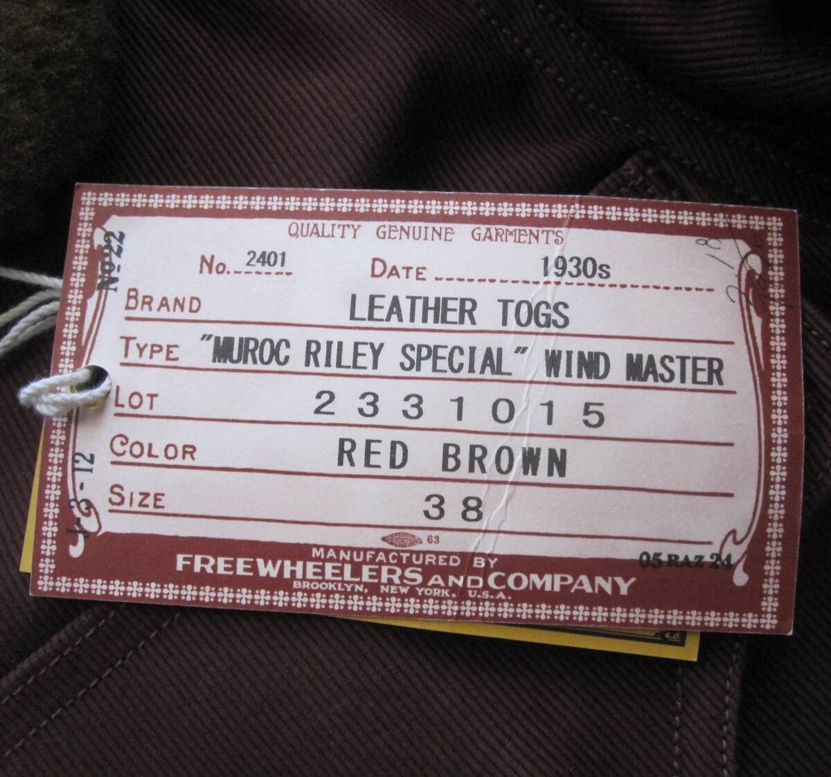 Freewheelers “WIND MASTER” WINTER FLYING JACKET 38 Size US M / EU 48-50 / 2 - 3 Thumbnail