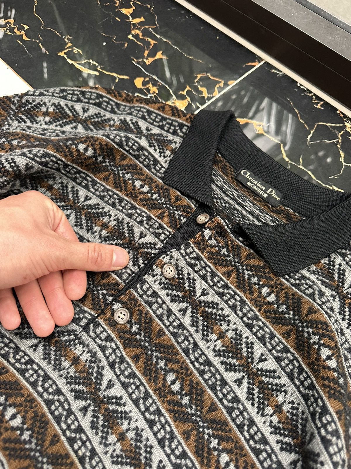 Christian Dior Monsieur × Vintage CHRISTIAN DIOR MONSIEUR VINTAGE RETRO SWEATER Size US L / EU 52-54 / 3 - 5 Thumbnail