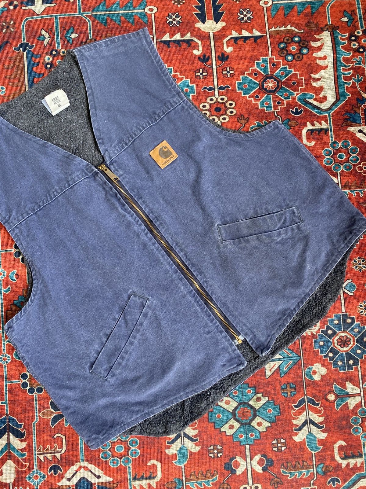 Carhartt Vintage 2001 Carhartt Vest V18 PTL sherpa lined Blue Size US XL / EU 56 / 4 - 4 Thumbnail