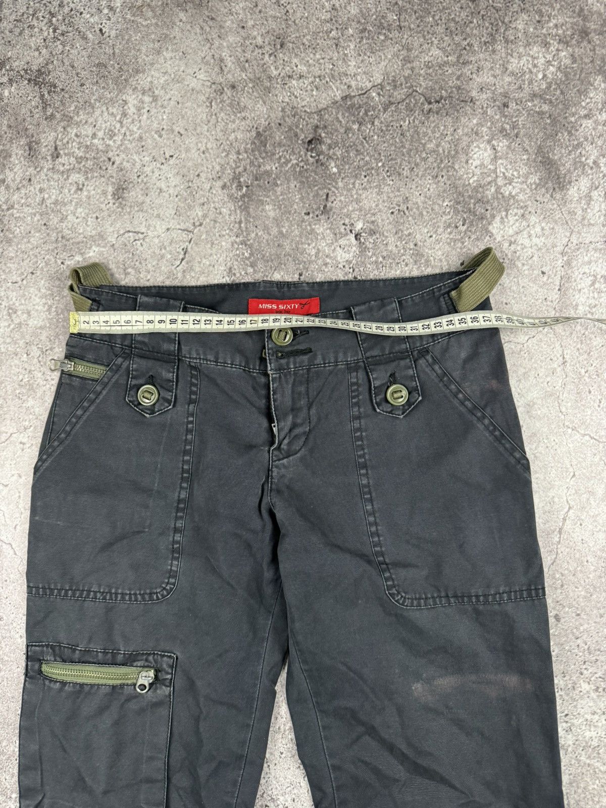 Miss Sixty Miss Sixty Vintage Y2K Flared Cargo Front Pockets Pants fade Size 29" - 6 Thumbnail