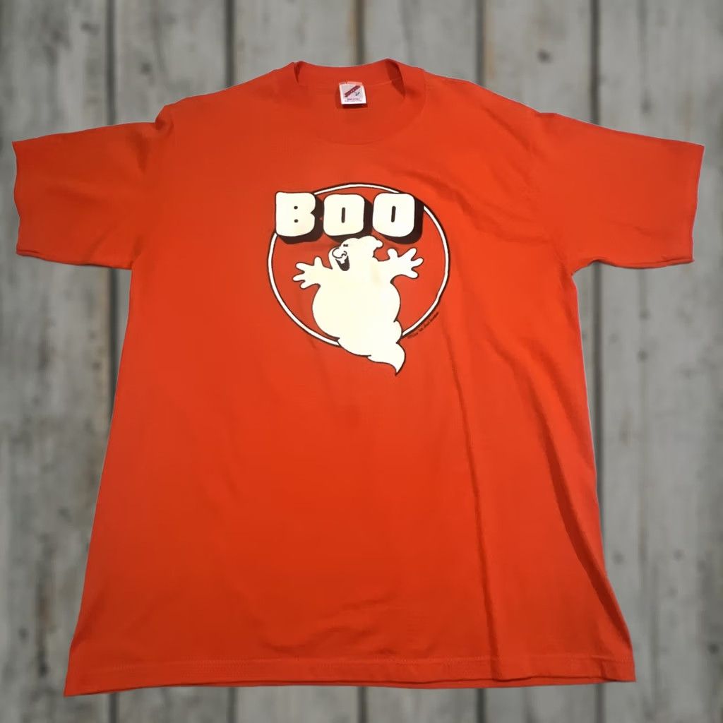 Vintage VINTAGE Boo Ghost Halloween Orange Shirt Jerseez USA L Halloween Ghosts Graphic Tee Mens Size US L / EU 52-54 / 3 - 1 Thumbnail