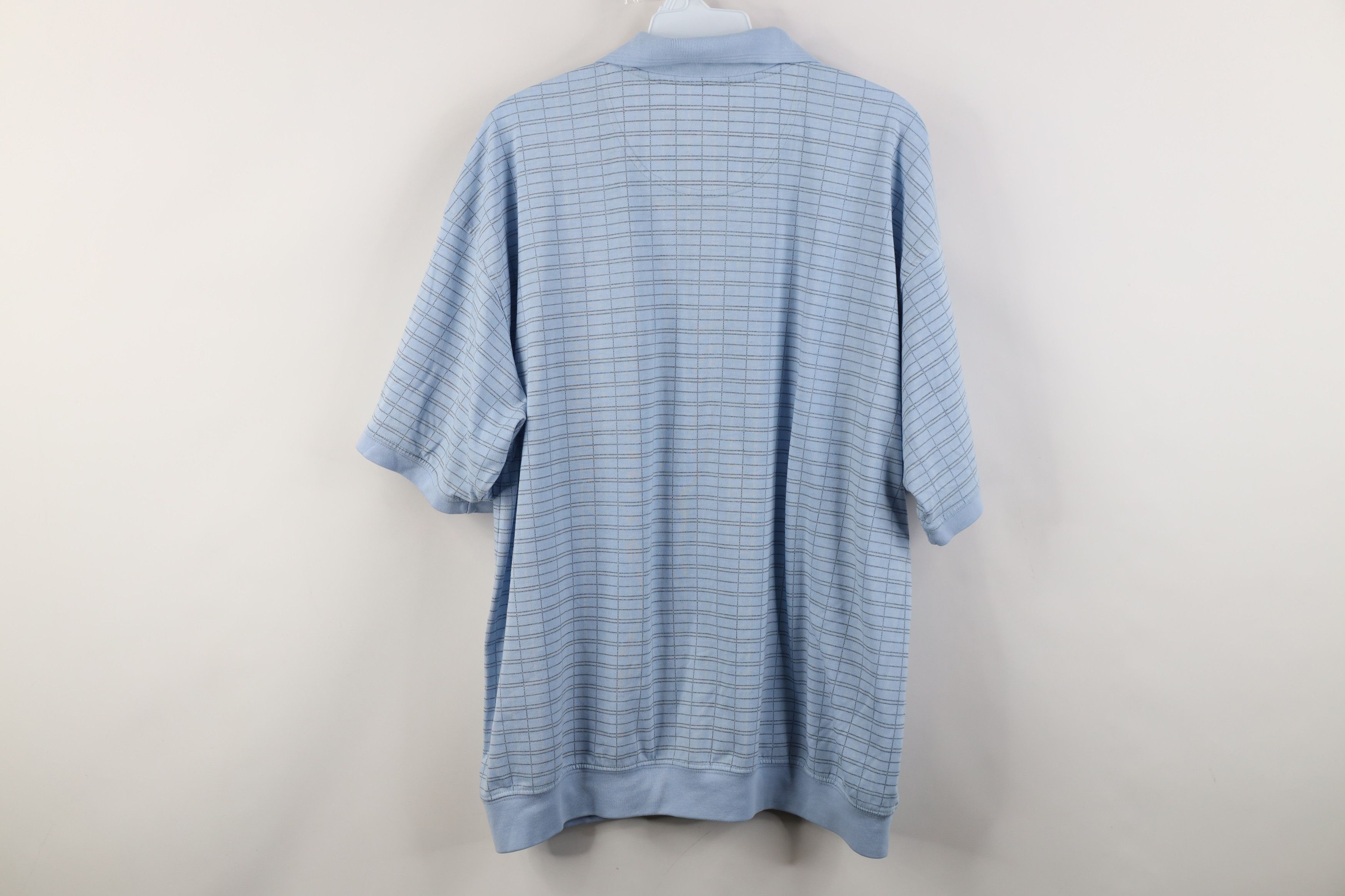 Vintage Vintage 90s Streetwear Pullover Polo Shirt Blue Plaid Size US XL / EU 56 / 4 - 10 Thumbnail