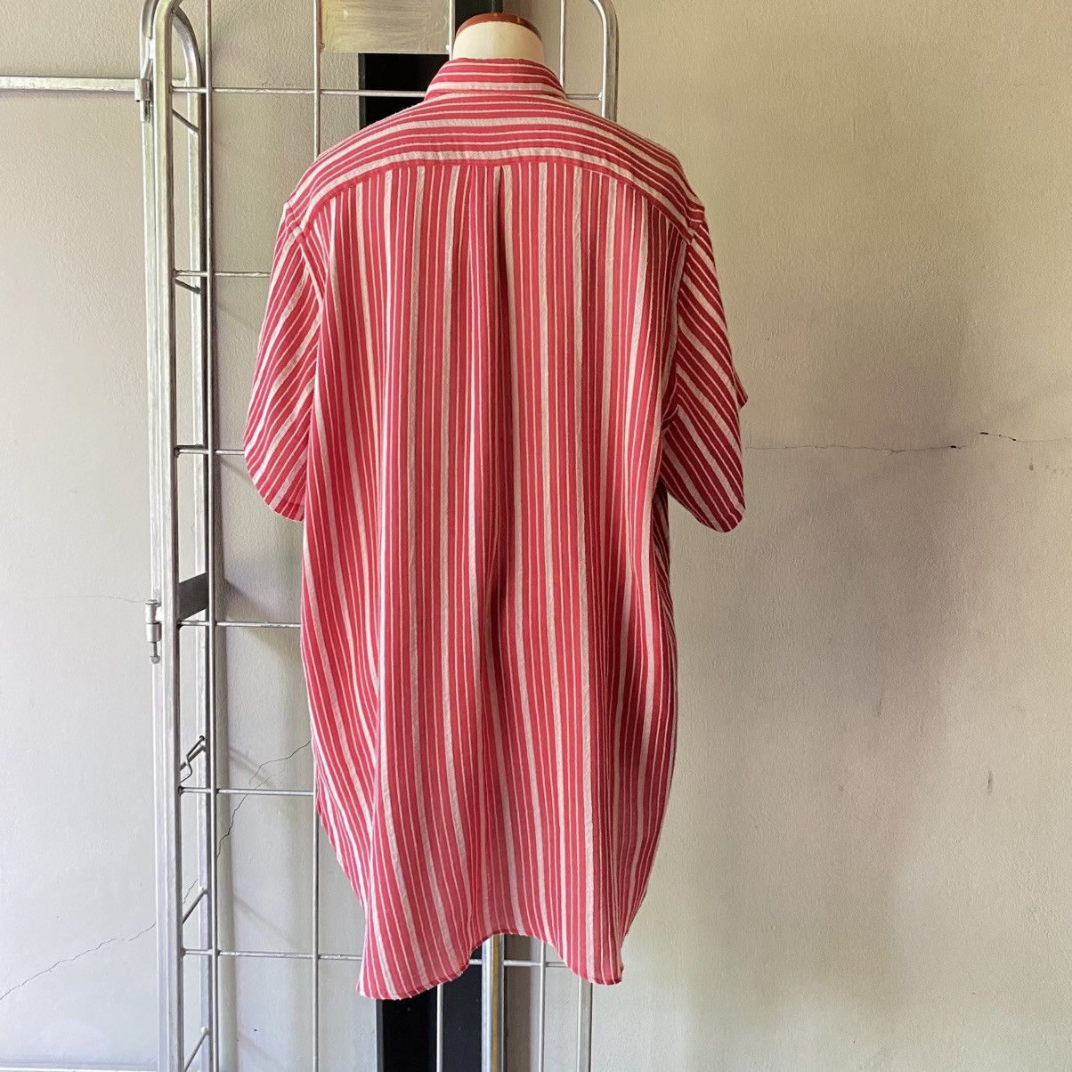 Yohji Yamamoto Yohji Yamamoto Red & White Stripe Shirt Dress Size US XXL / EU 58 / 5 - 4 Thumbnail