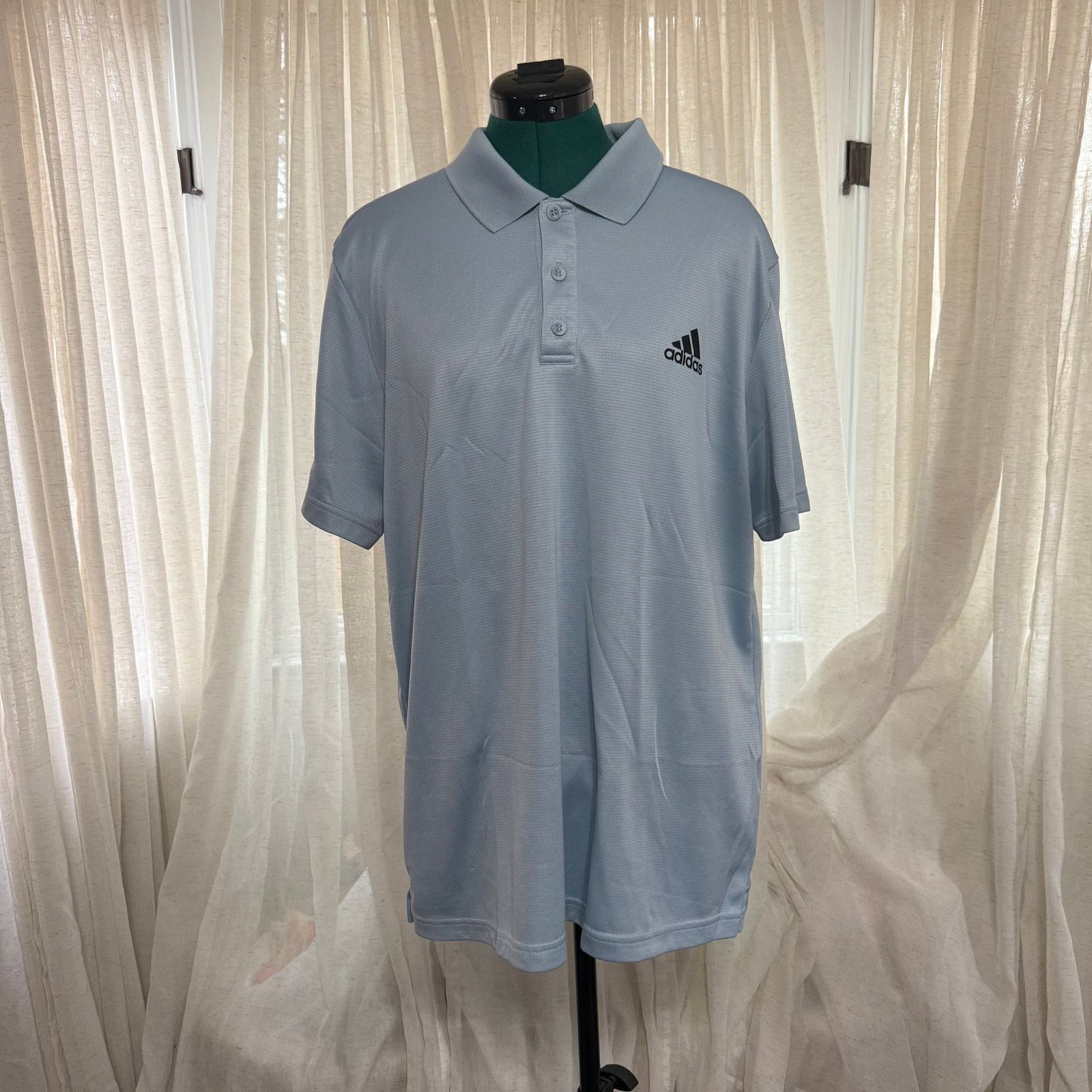 Adidas Adidas Performance Polo Shirt Light Blue | Sz L Size US L / EU 52-54 / 3 - 2 Thumbnail