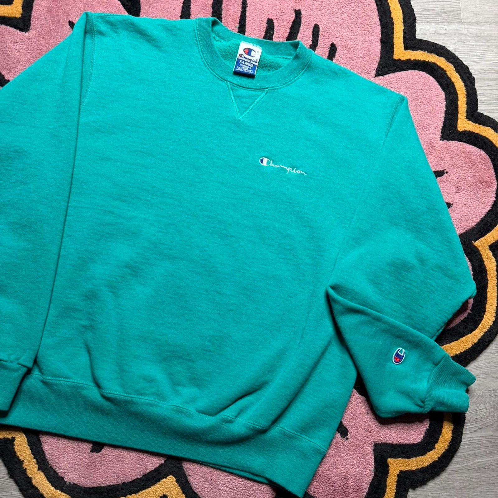 Champion × Vintage Vintage 90’s Champions Embroidered Script Logo Sweatshirt Size US XL / EU 56 / 4 - 2 Thumbnail
