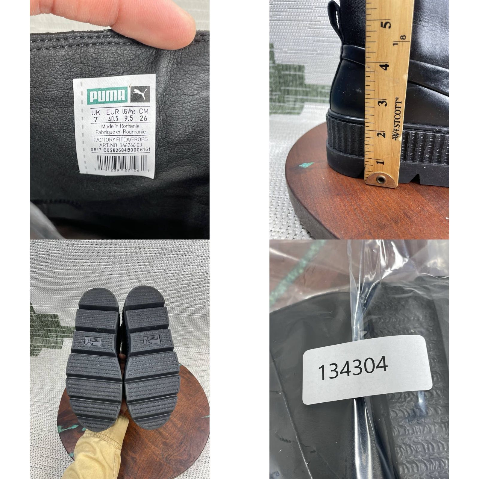 Puma Puma Boots Womens Size 9.5 Us Fenty Chelsea Sneaker Black Leather Ankle Pull On Chelsea Boots Puma x Fenty Womens 9.5 Black Leather Ankle Pull On Size US 10 / IT 40 - 8 Thumbnail